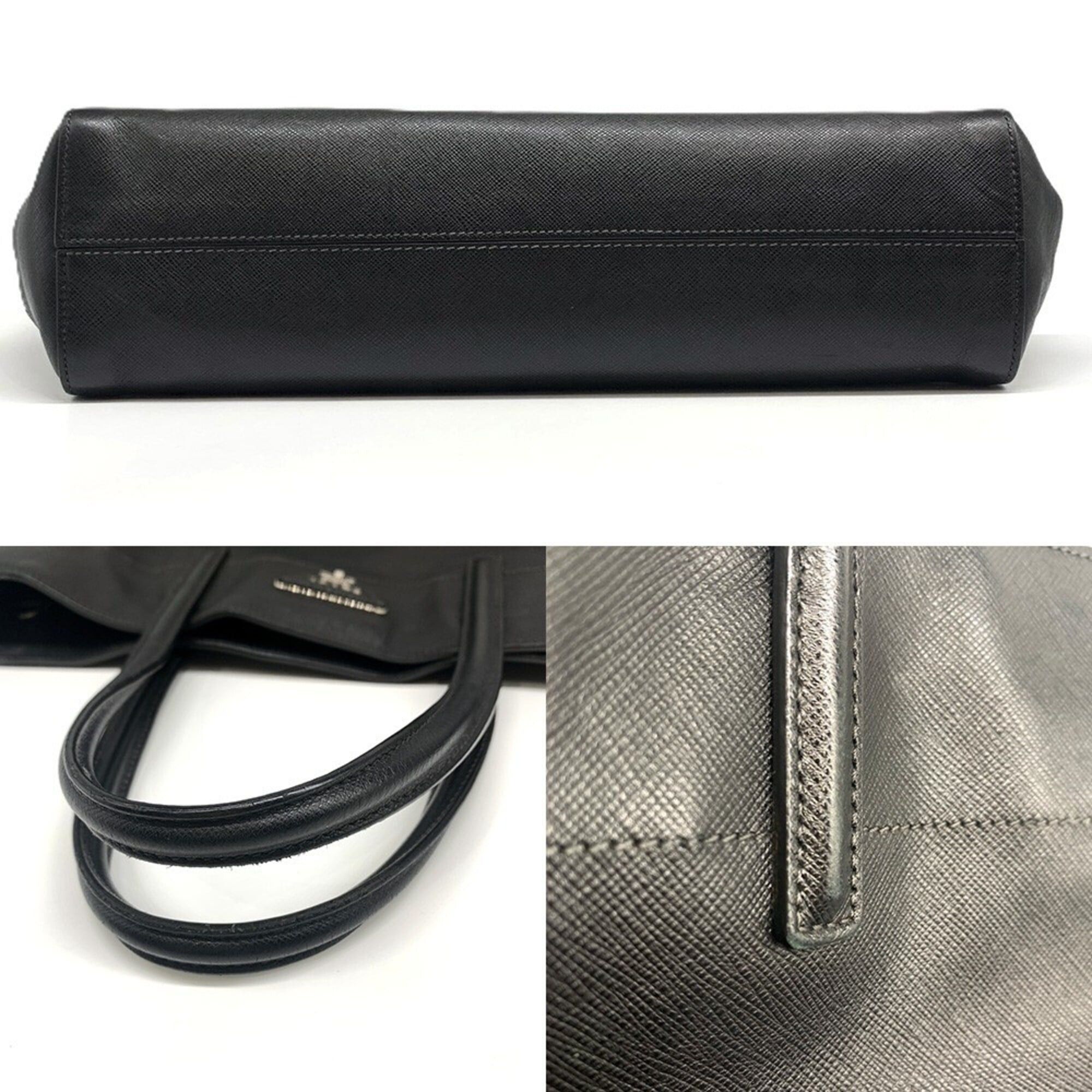 Prada Prada Tote Bag Shoulder Saffiano Leather Black PRADA Size ONE SIZE - 4 Thumbnail