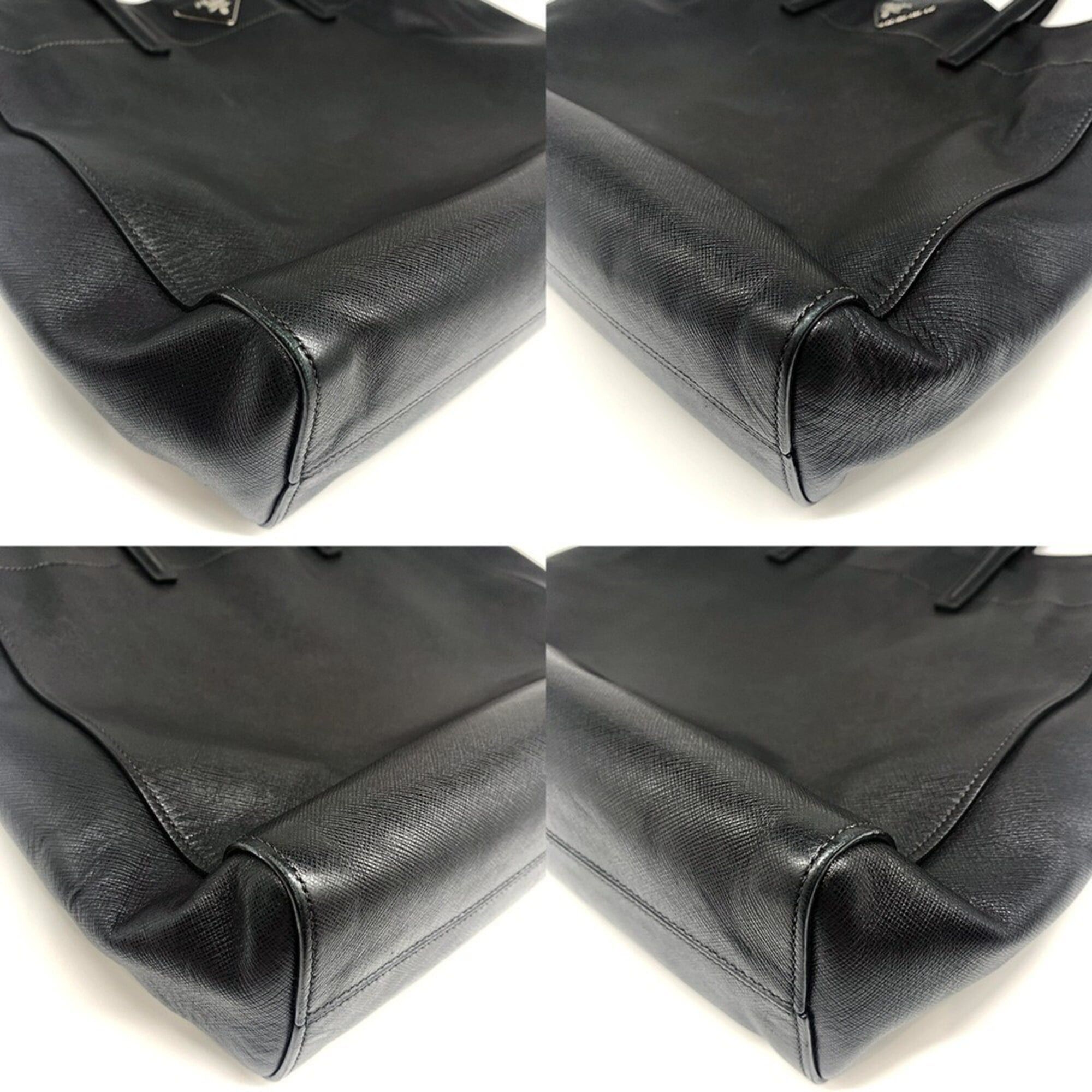 Prada Prada Tote Bag Shoulder Saffiano Leather Black PRADA Size ONE SIZE - 3 Thumbnail