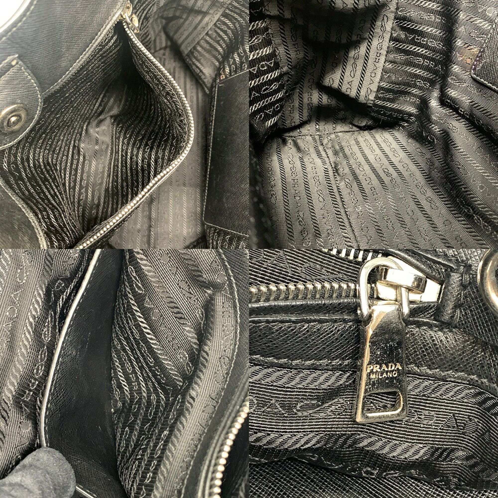 Prada Prada Tote Bag Shoulder Saffiano Leather Black PRADA Size ONE SIZE - 7 Thumbnail