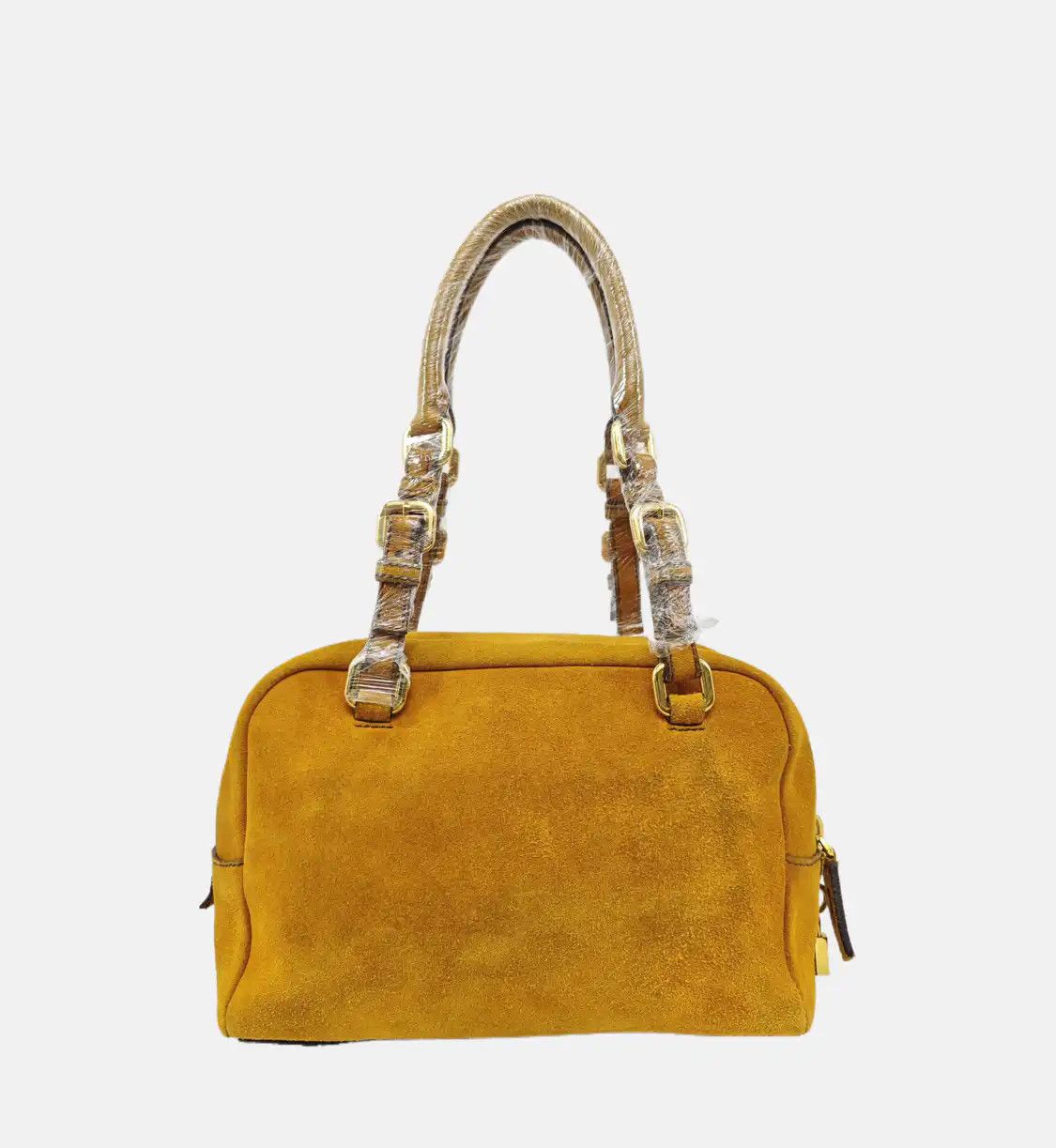 Prada PRADA yellow suede handbag gold hardware 2 striped detachable strap Size ONE SIZE - 5 Thumbnail