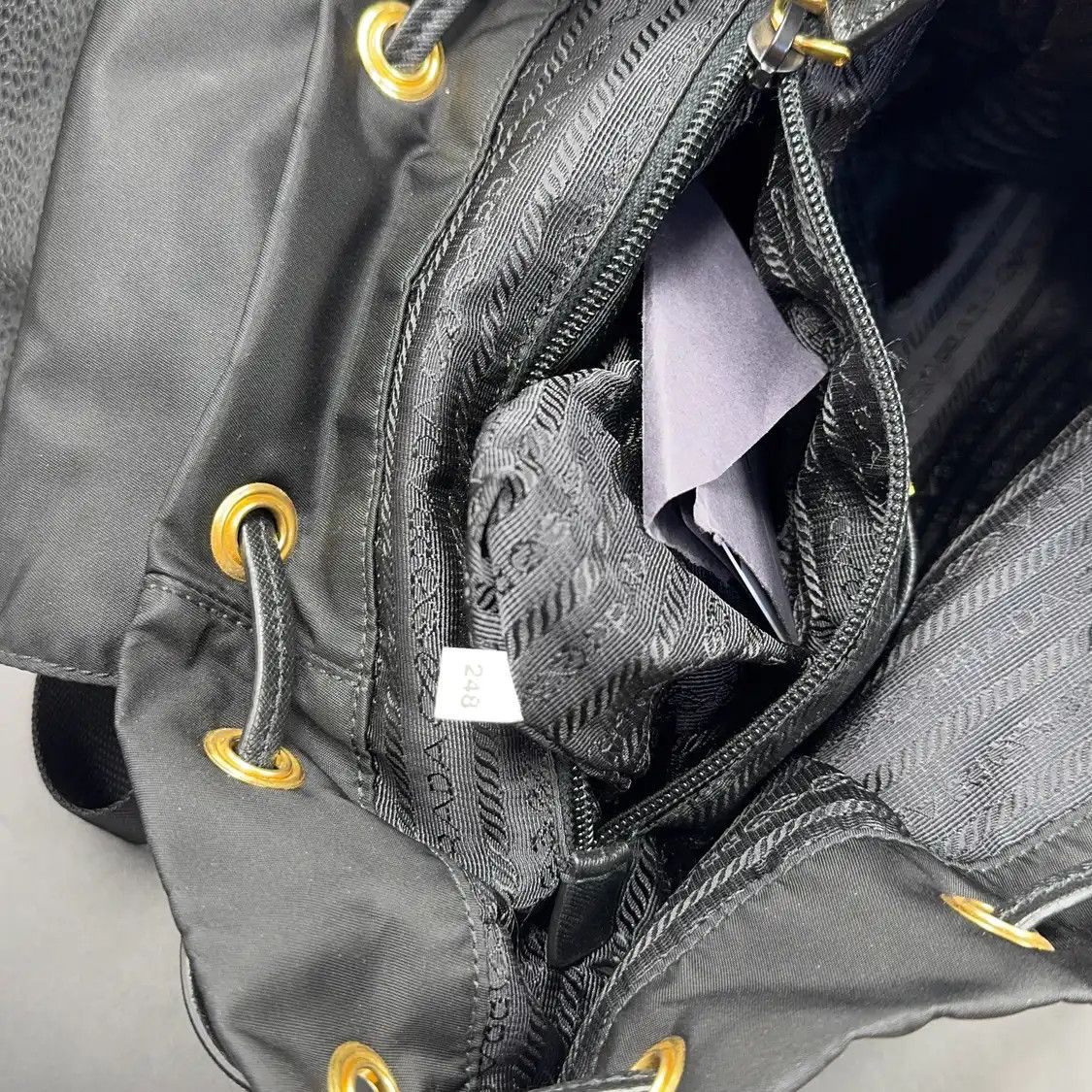 Prada PRADA black nylon logo stud backpack Size ONE SIZE - 8 Thumbnail