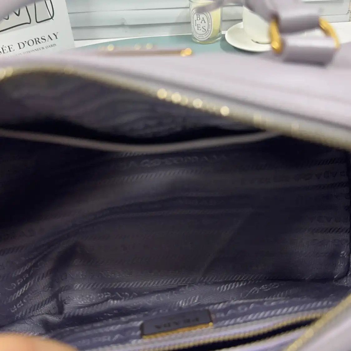 Prada PRADA Bauletto light purplecowhide leather embossed crossbody bag Size ONE SIZE - 6 Thumbnail