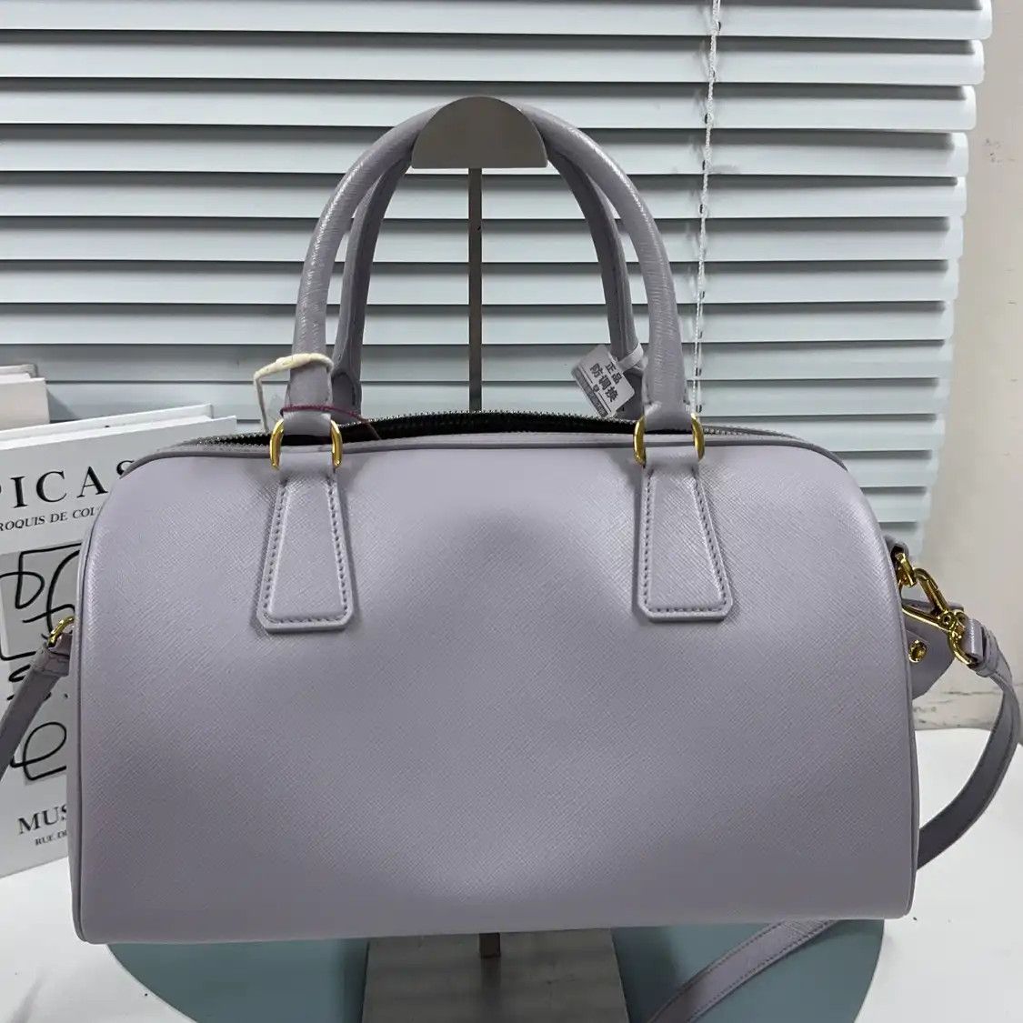 Prada PRADA Bauletto light purplecowhide leather embossed crossbody bag Size ONE SIZE - 4 Thumbnail