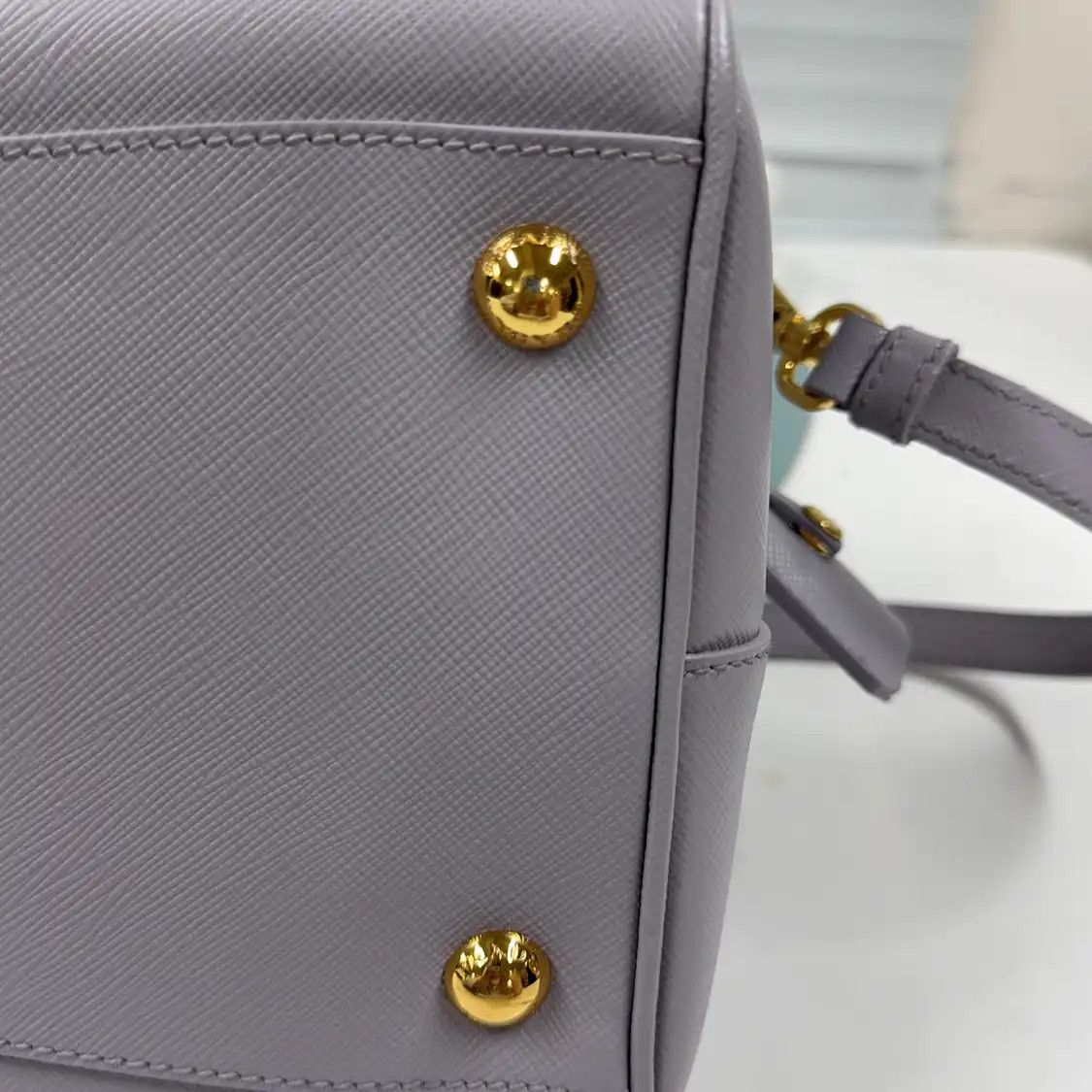 Prada PRADA Bauletto light purplecowhide leather embossed crossbody bag Size ONE SIZE - 7 Thumbnail