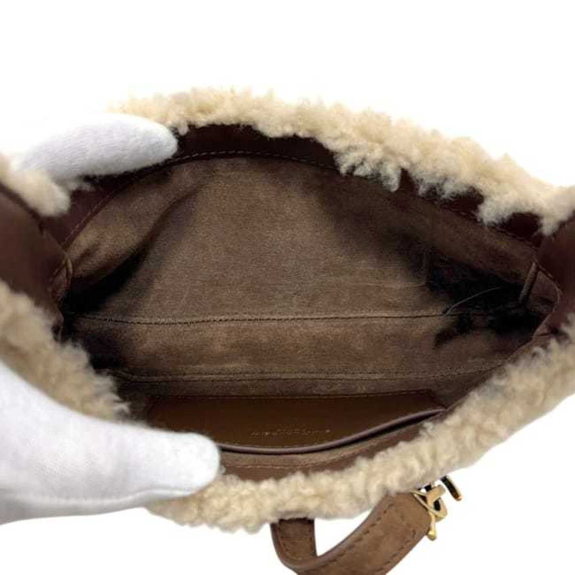 Saint Laurent Paris Yves Saint Laurent Paris Mini Hobo LE 5 A 7 Le Sancassette Handbag YSL 760375 SAINT LAURENT PARIS Shearling Beige Women's Size ONE SIZE - 7 Thumbnail