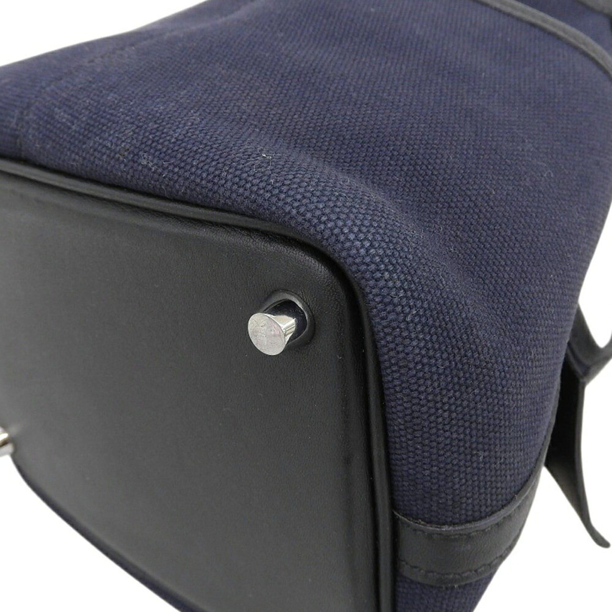 Hermes Hermes Picotin Lock Cargo PM 18 Z-stamp handbag, Toile Goelan x Swift, Blue Marine. Size ONE SIZE - 4 Thumbnail