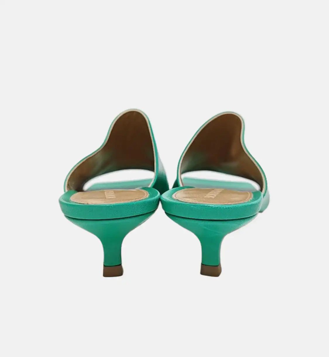 Bottega Veneta BOTTEGA VENETA Summer green leather Women's mid heel sandals 37 Size US 7 / IT 37 - 4 Thumbnail