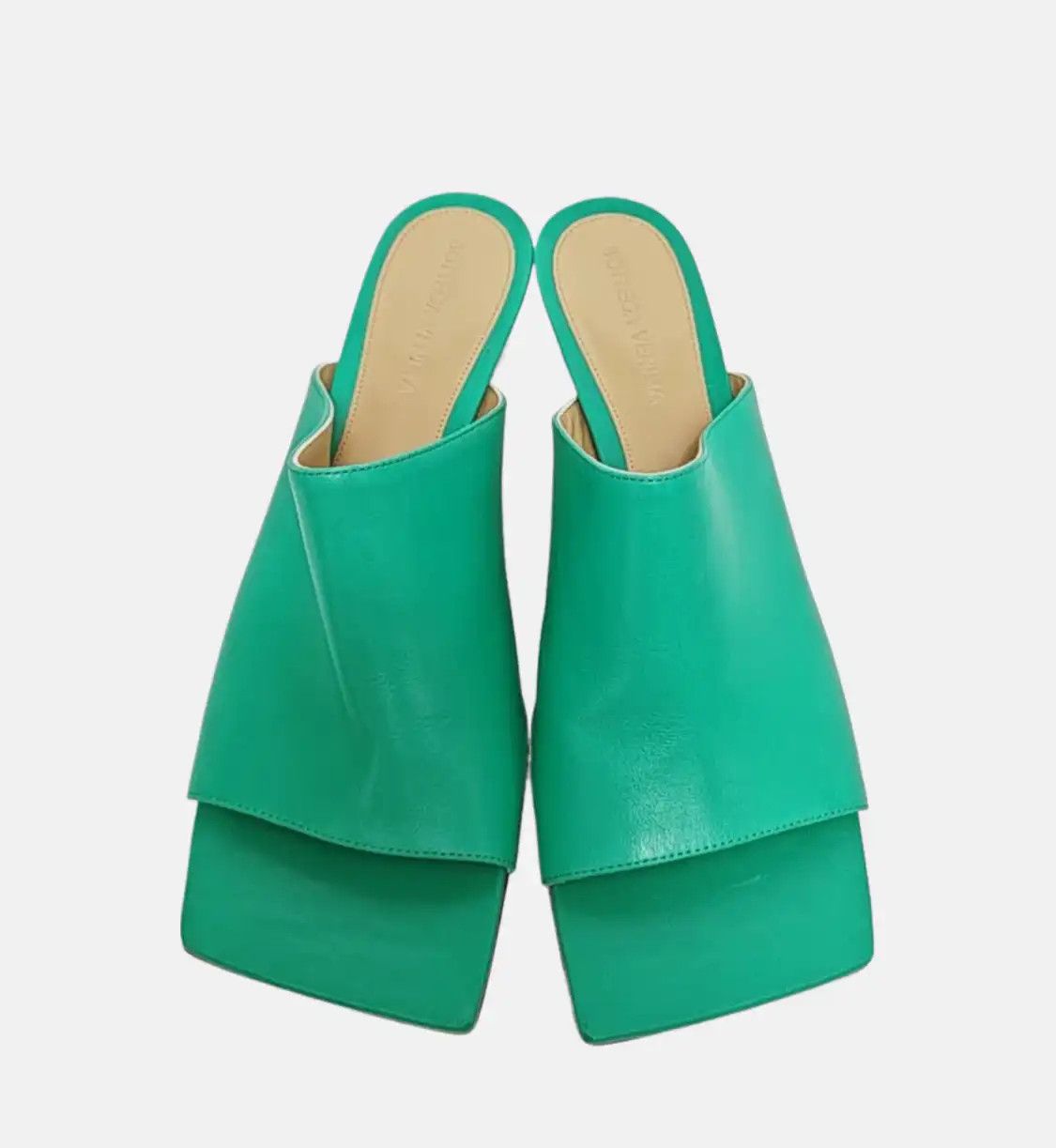 Bottega Veneta BOTTEGA VENETA Summer green leather Women's mid heel sandals 37 Size US 7 / IT 37 - 3 Thumbnail