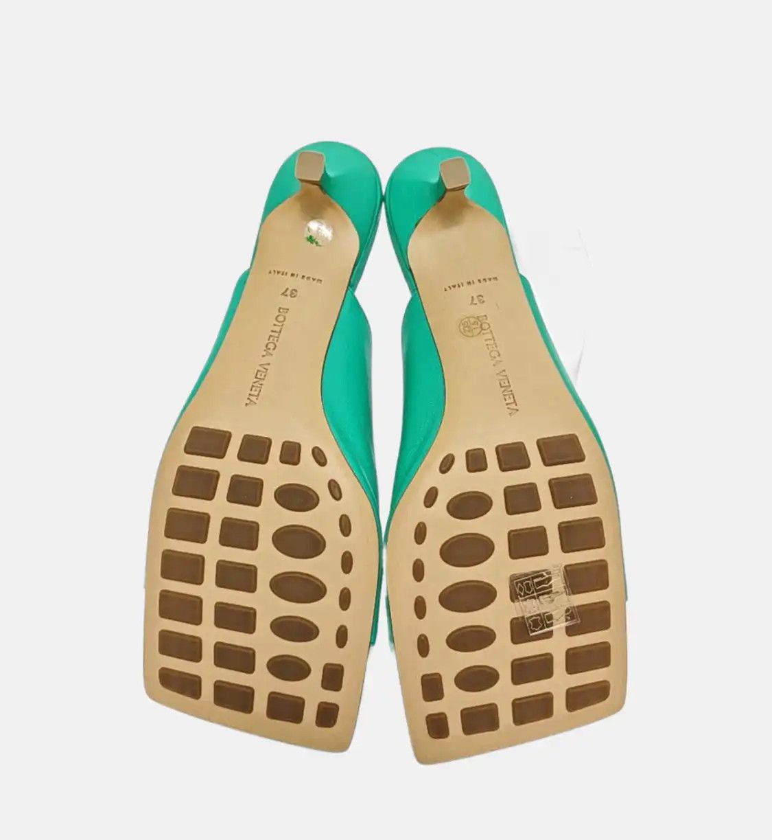 Bottega Veneta BOTTEGA VENETA Summer green leather Women's mid heel sandals 37 Size US 7 / IT 37 - 5 Thumbnail