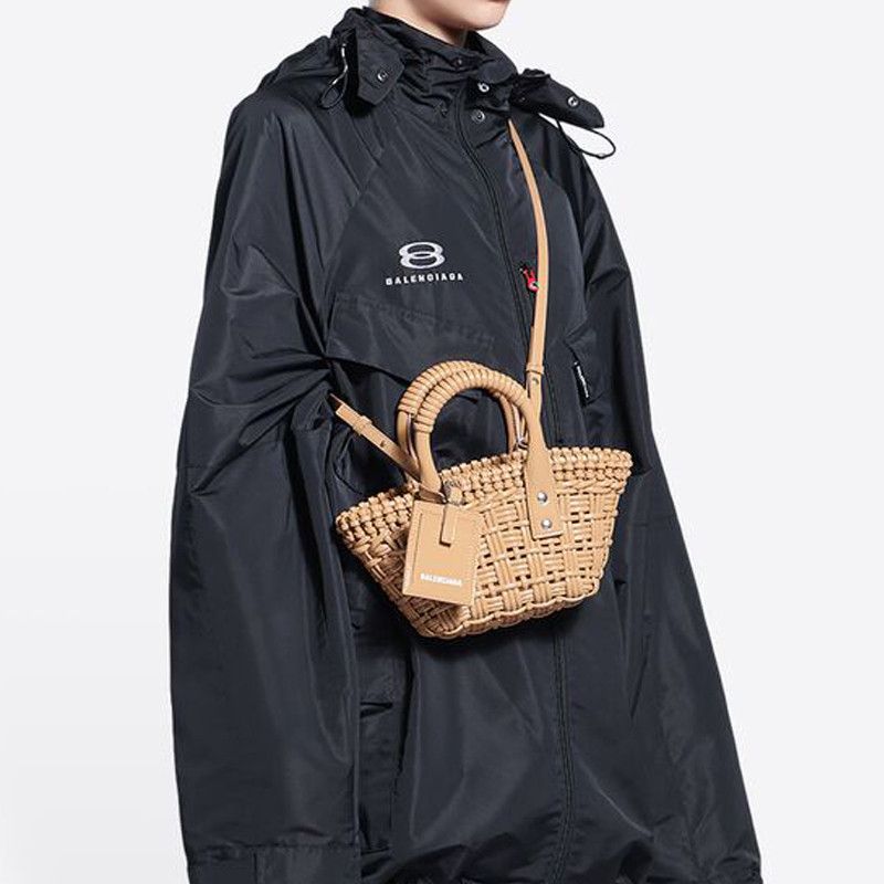 Balenciaga Balenciaga Bistro Woven Basket Bag Brown Size ONE SIZE - 16 Thumbnail