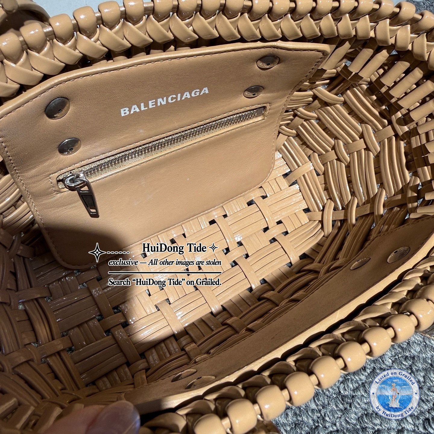 Balenciaga Balenciaga Bistro Woven Basket Bag Brown Size ONE SIZE - 5 Thumbnail