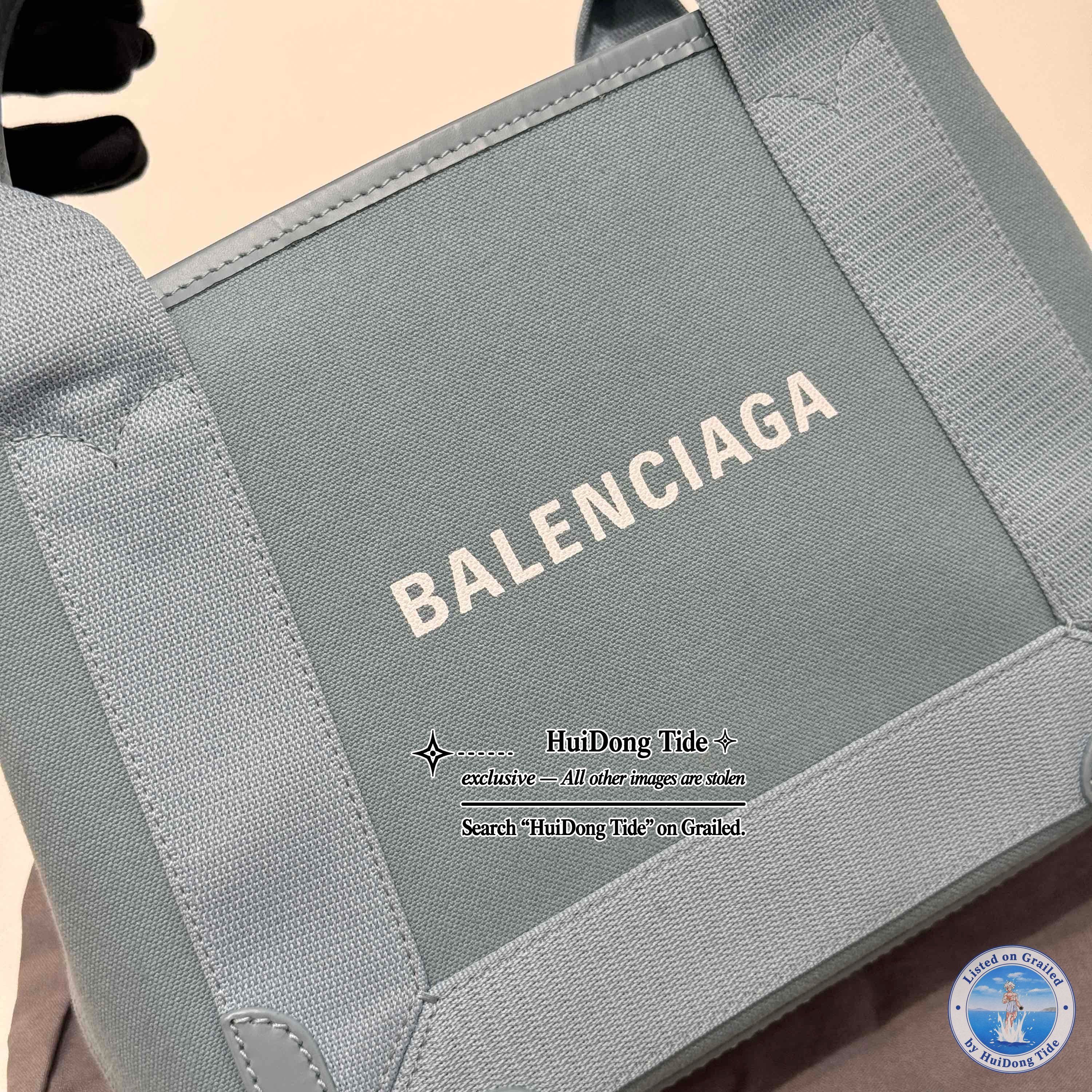 Balenciaga Balenciaga Navy Cabas Small Tote Bag Blue Size ONE SIZE - 7 Thumbnail