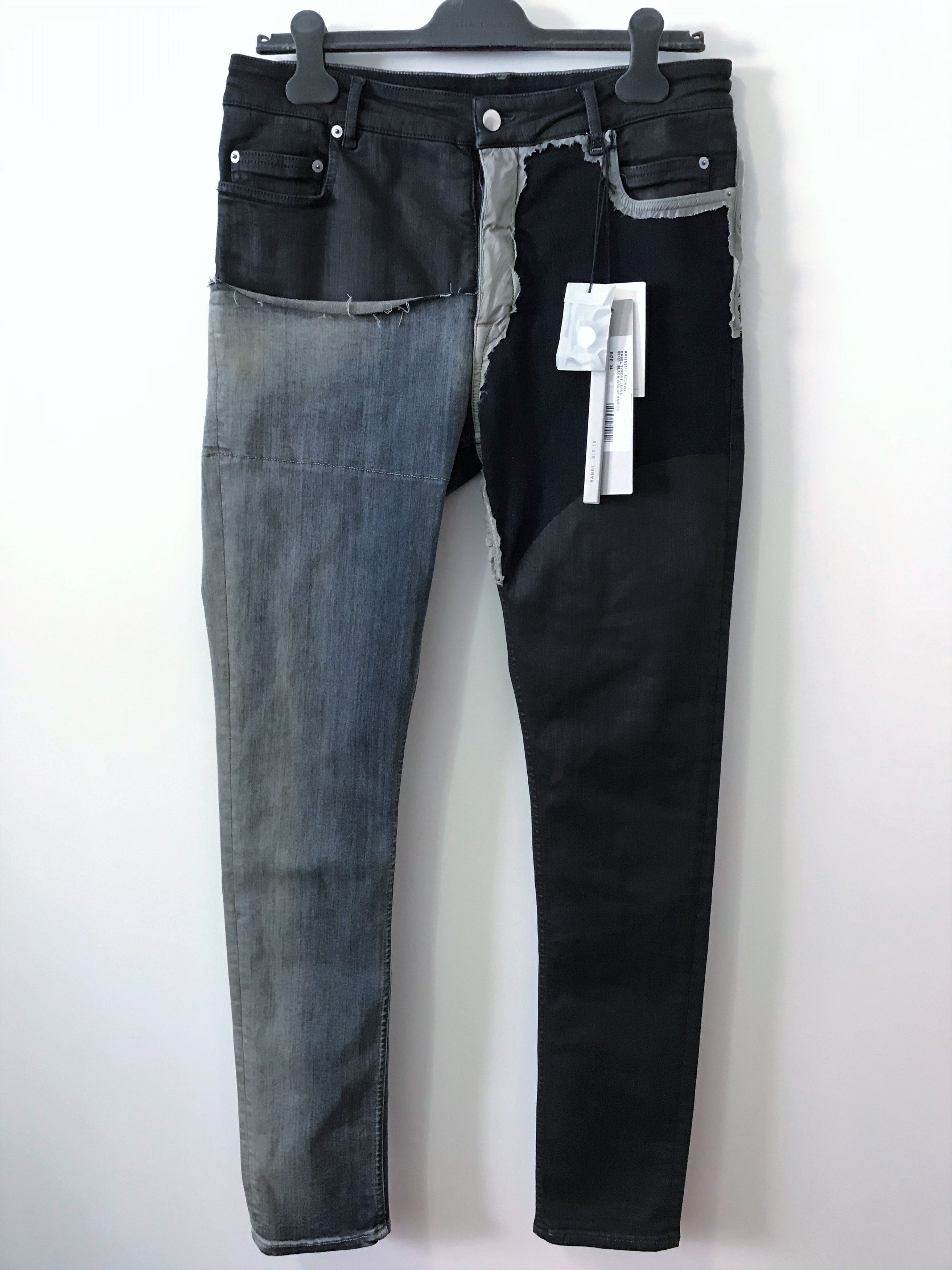 Rick Owens US34 fits 32 - Slim Fit Stretch Black Wax Babel Tyrone