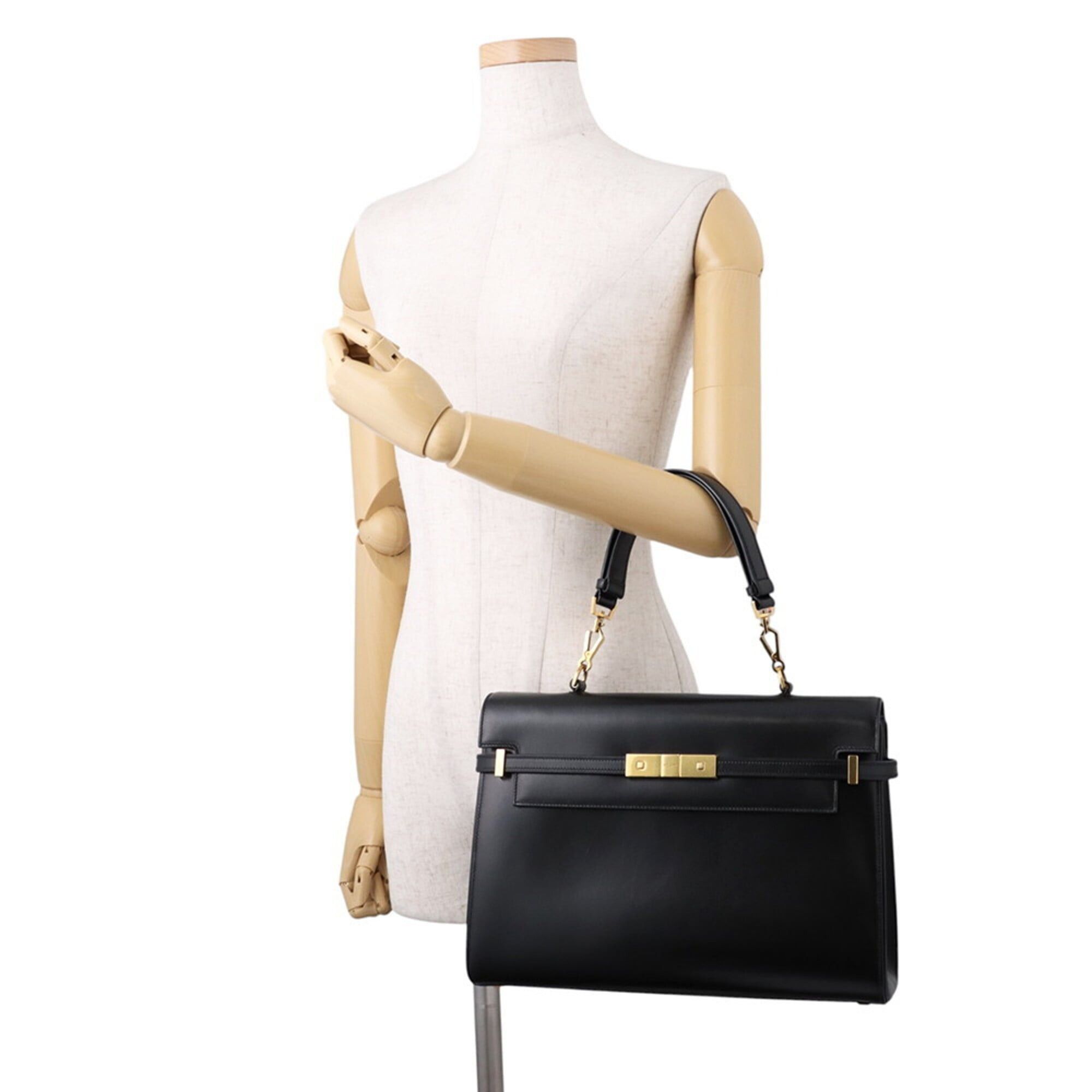Saint Laurent Paris Yves Saint Laurent Paris Manhattan Box Calf Handbag 747248 SAINT LAURENT PARIS Black Size ONE SIZE - 4 Thumbnail