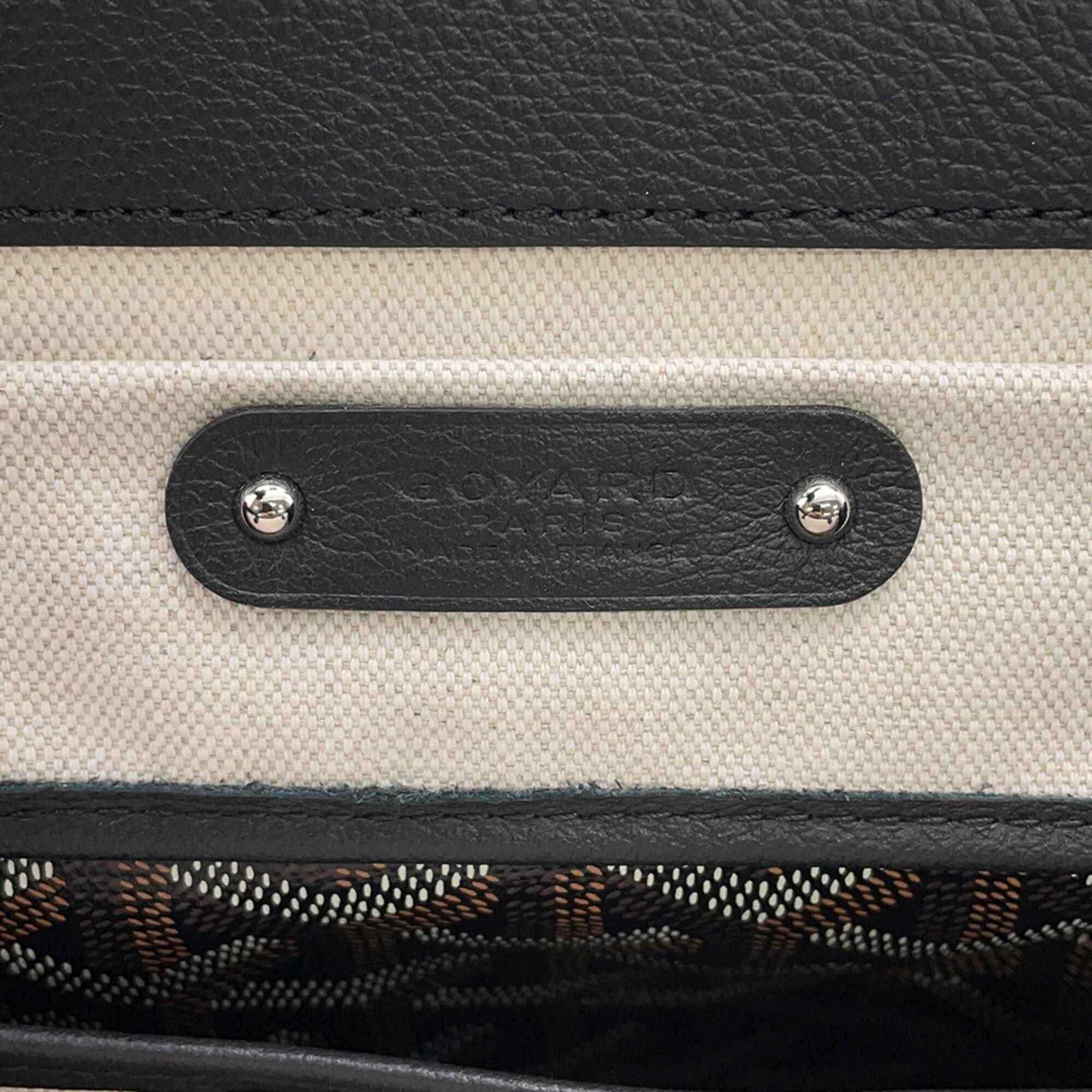 Goyard Goyard Saigon Leather Handbag SAIGOCMMLTY01CL01P GOYARD Black Size ONE SIZE - 11 Thumbnail
