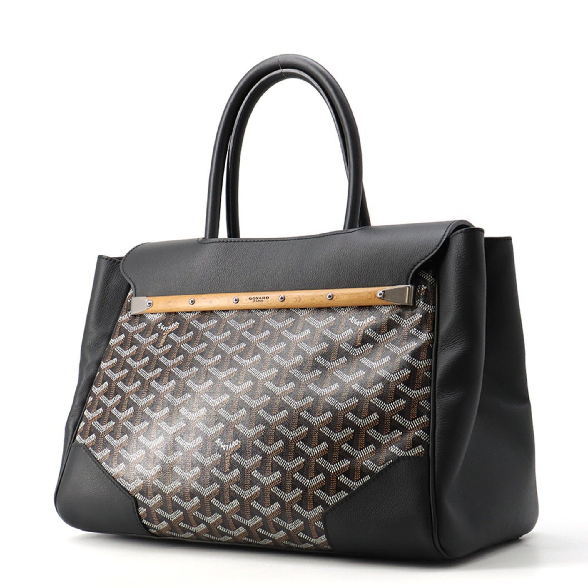 Goyard Goyard Saigon Leather Handbag SAIGOCMMLTY01CL01P GOYARD Black Size ONE SIZE - 2 Thumbnail