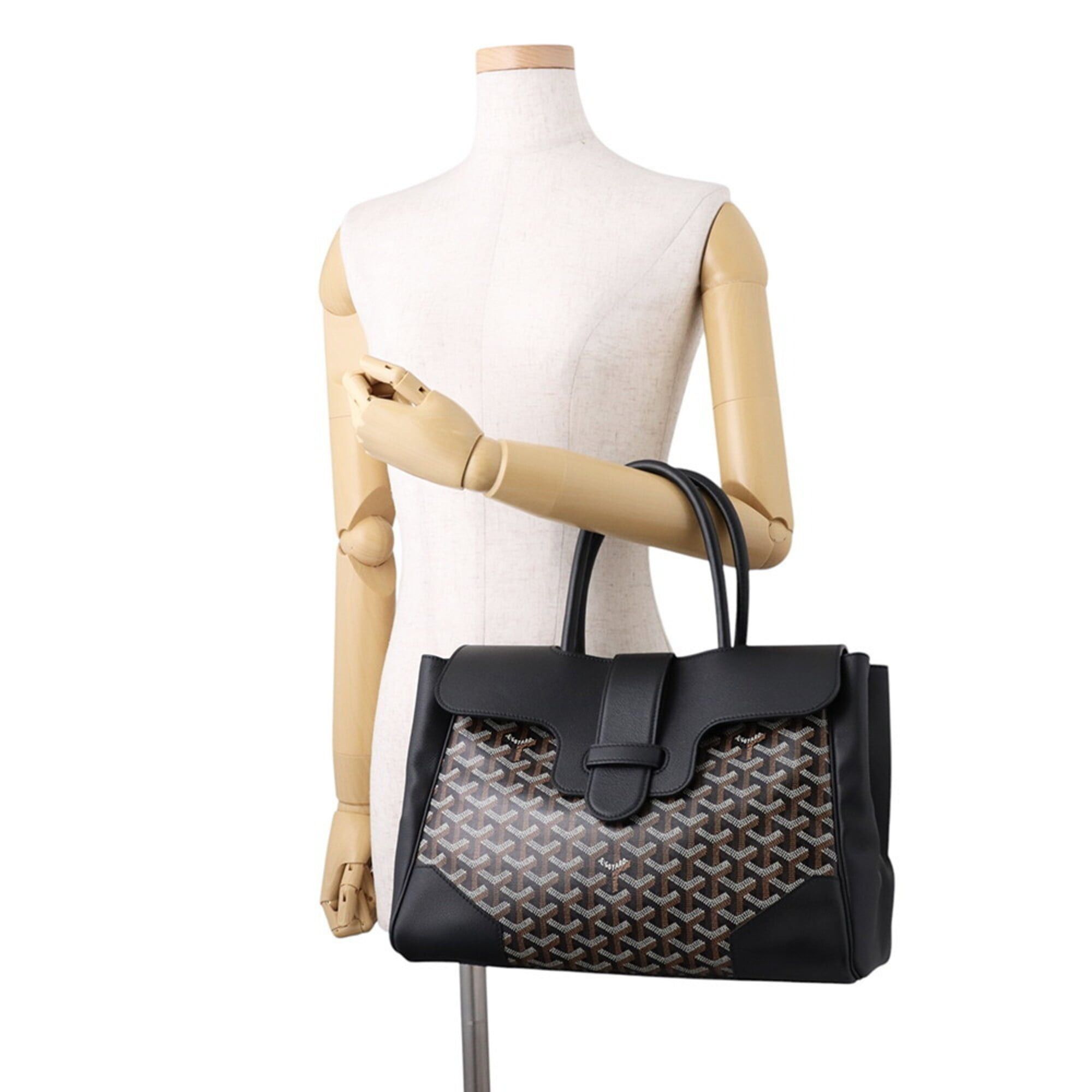 Goyard Goyard Saigon Leather Handbag SAIGOCMMLTY01CL01P GOYARD Black Size ONE SIZE - 4 Thumbnail
