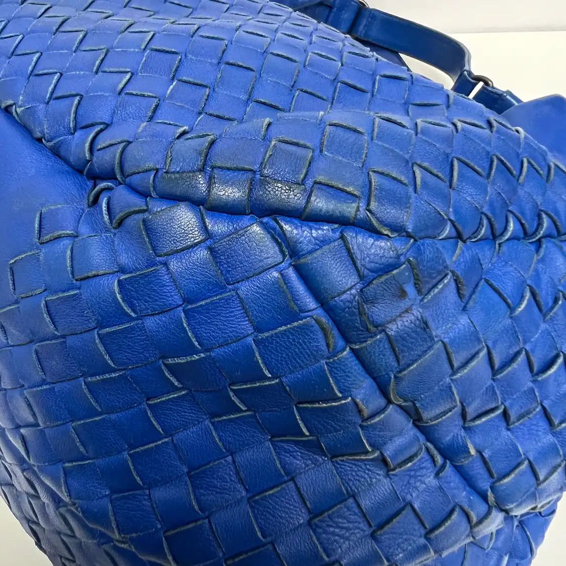 Bottega Veneta BOTTEGA VENETA Campana blue sheepskin woven shoulder bag Size ONE SIZE - 8 Thumbnail