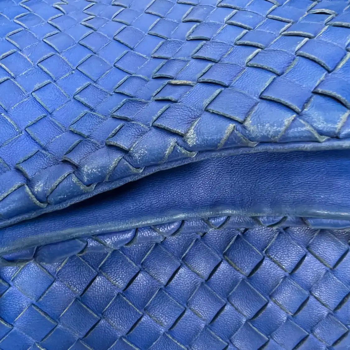 Bottega Veneta BOTTEGA VENETA Campana blue sheepskin woven shoulder bag Size ONE SIZE - 10 Thumbnail
