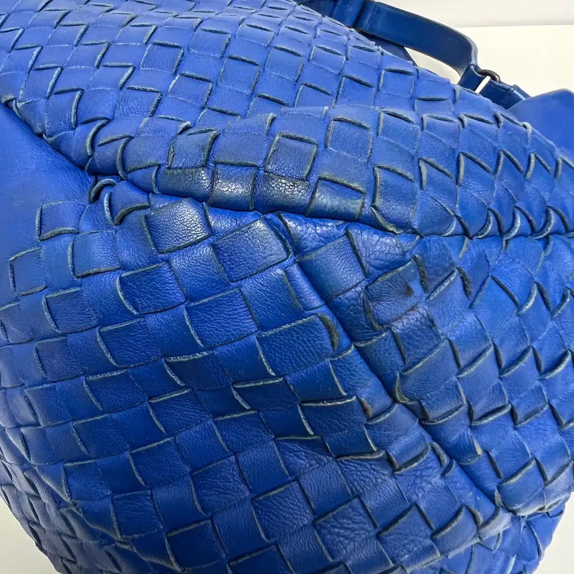 Bottega Veneta BOTTEGA VENETA Campana blue sheepskin woven shoulder bag Size ONE SIZE - 14 Thumbnail