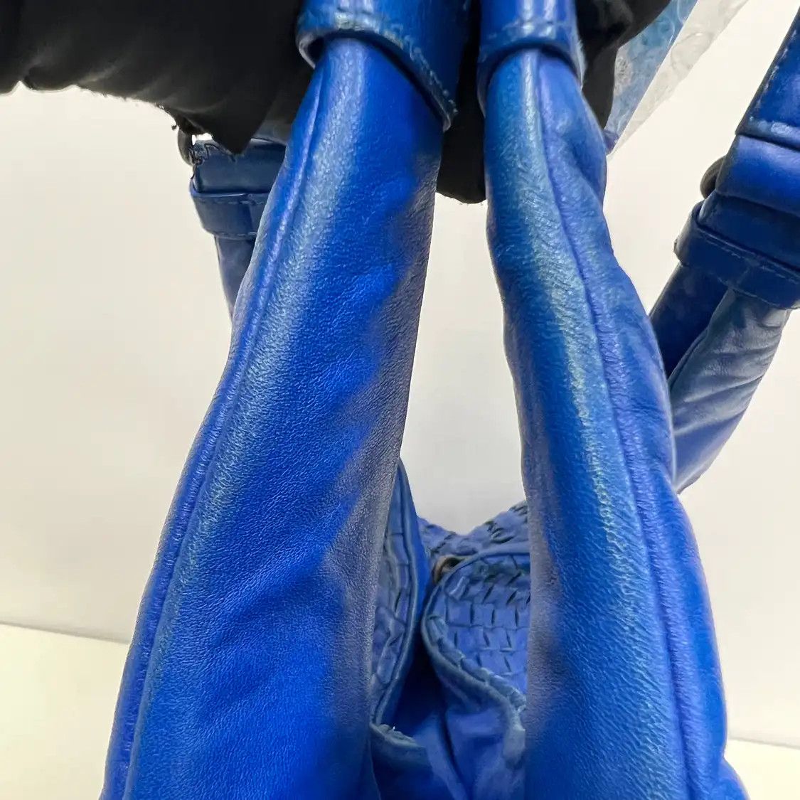 Bottega Veneta BOTTEGA VENETA Campana blue sheepskin woven shoulder bag Size ONE SIZE - 9 Thumbnail