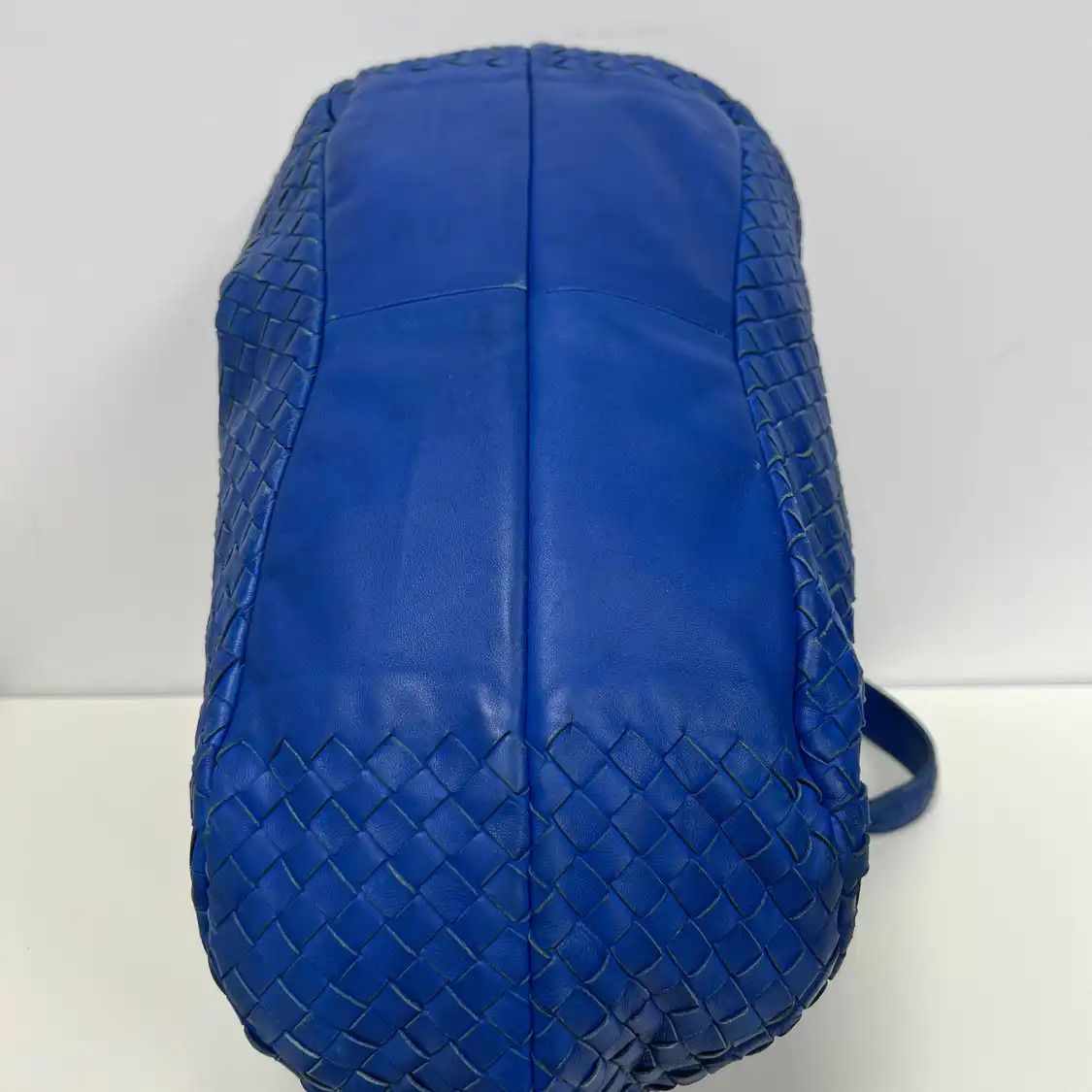 Bottega Veneta BOTTEGA VENETA Campana blue sheepskin woven shoulder bag Size ONE SIZE - 6 Thumbnail