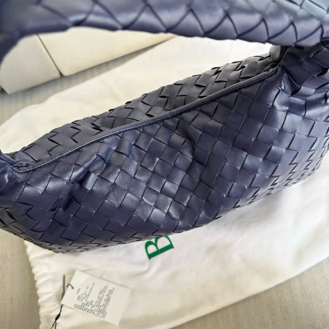 Bottega Veneta BOTTEGA VENETA Small deep sea bluecowhide leather woven shoulder bag Size ONE SIZE - 3 Thumbnail