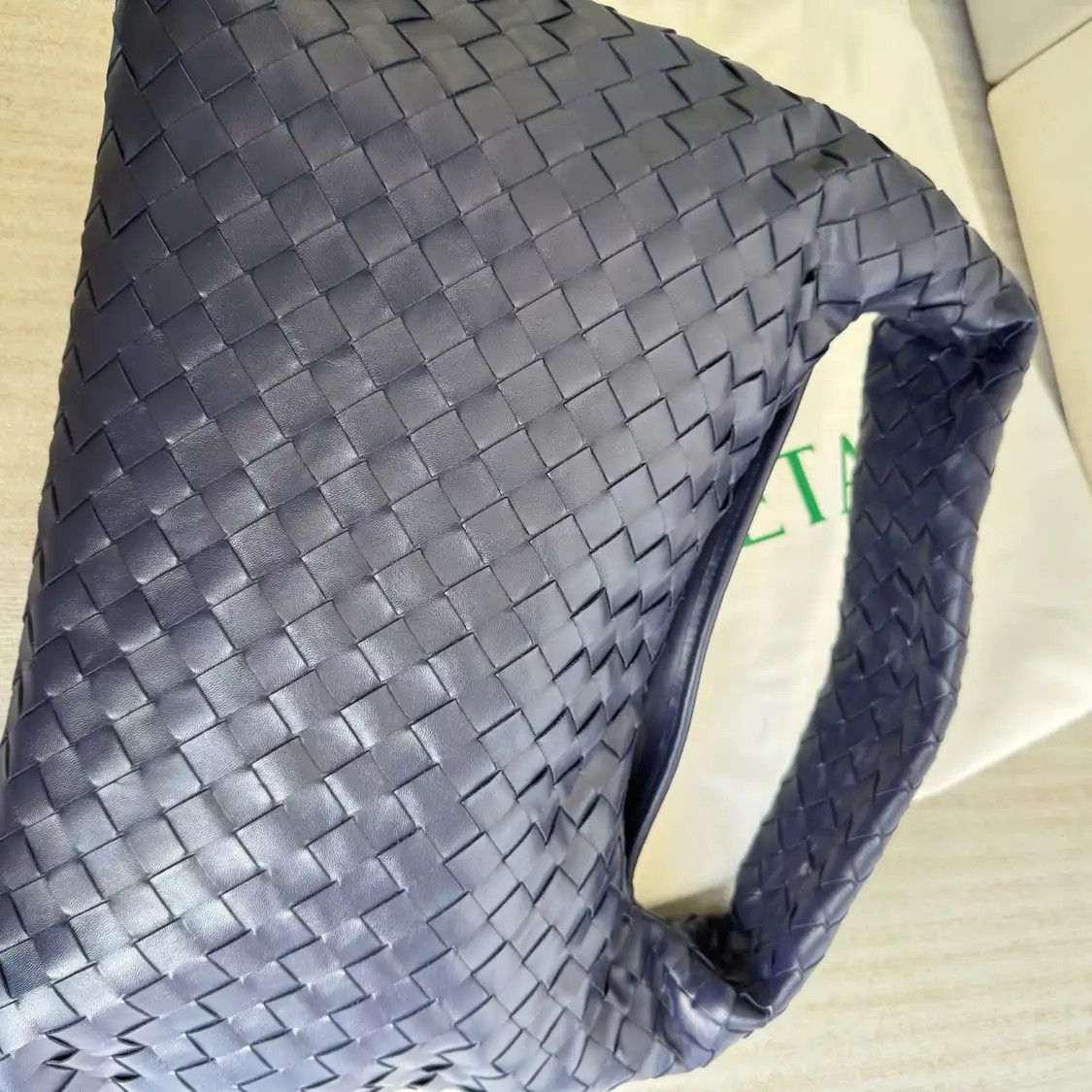 Bottega Veneta BOTTEGA VENETA Small deep sea bluecowhide leather woven shoulder bag Size ONE SIZE - 8 Thumbnail