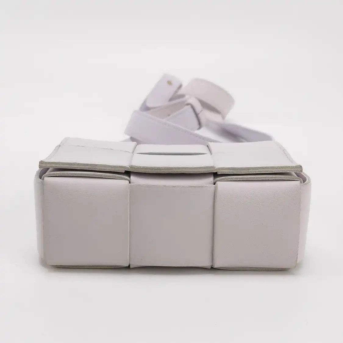 Bottega Veneta BOTTEGA VENETA Cassette mini white cowhide leather woven crossbody bag Size ONE SIZE - 5 Thumbnail