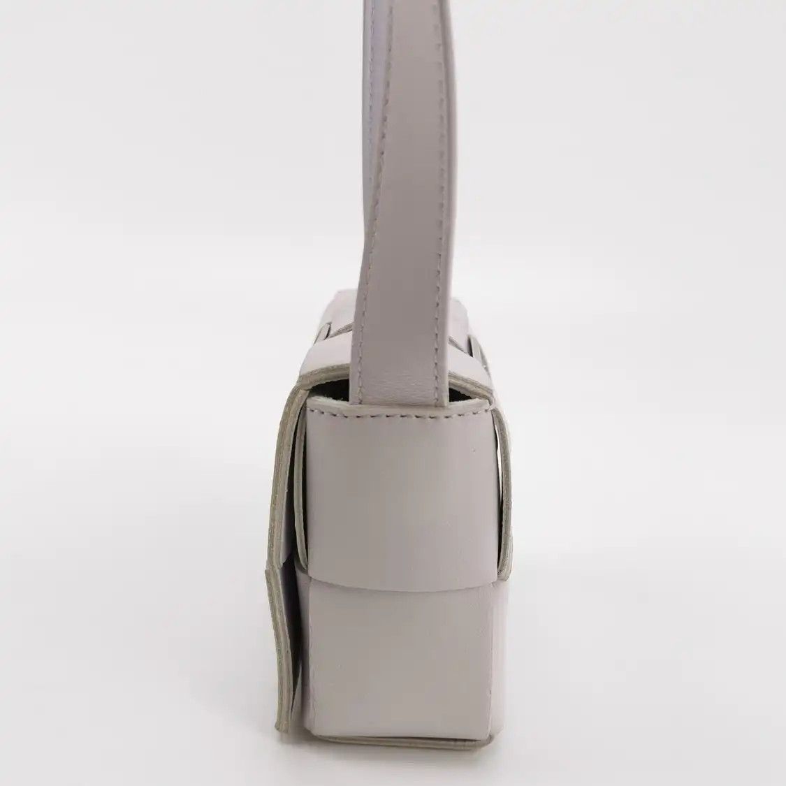 Bottega Veneta BOTTEGA VENETA Cassette mini white cowhide leather woven crossbody bag Size ONE SIZE - 2 Thumbnail