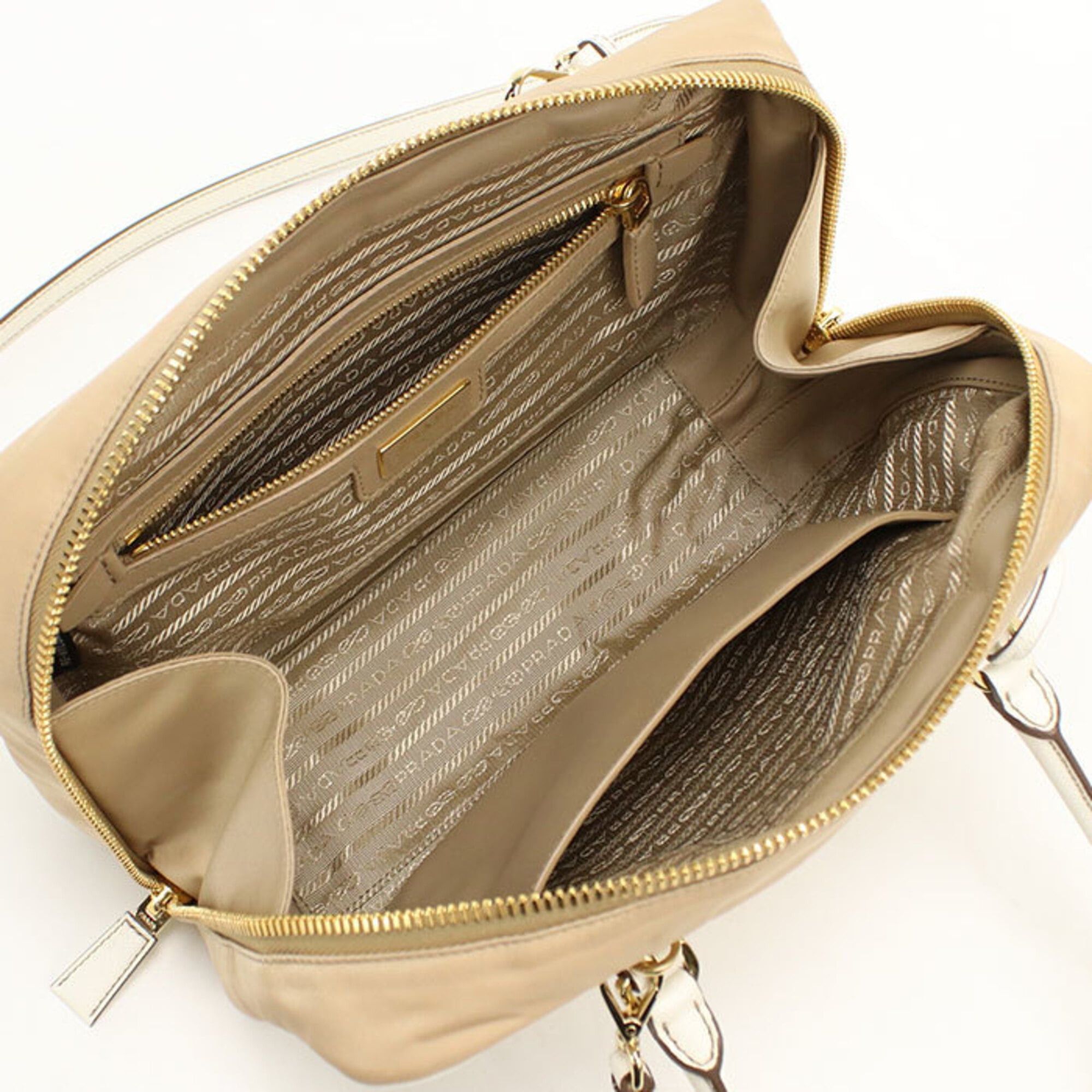 Prada Prada Handbag 2WAY Re-Nylon Women's Beige Size ONE SIZE - 3 Thumbnail
