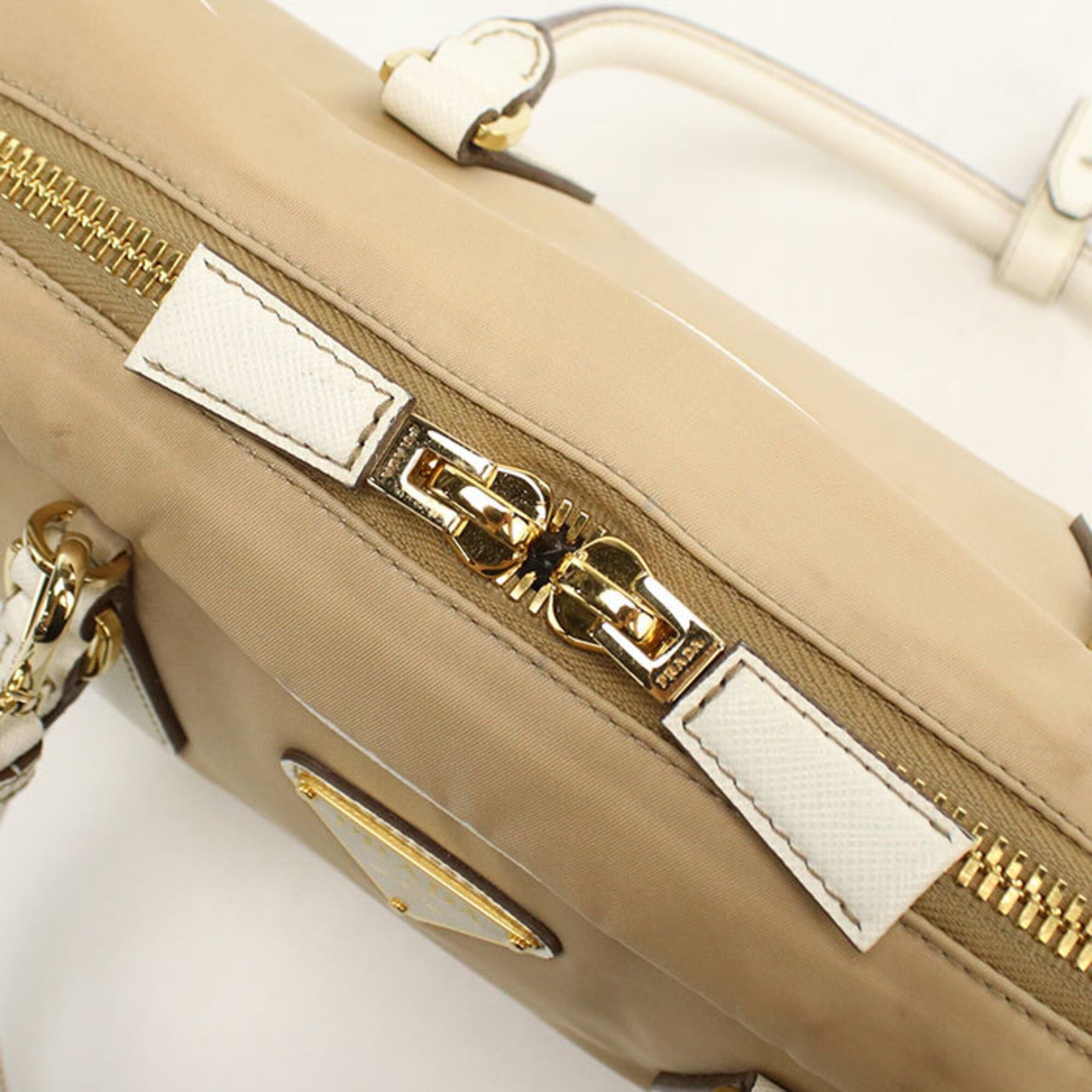 Prada Prada Handbag 2WAY Re-Nylon Women's Beige Size ONE SIZE - 6 Thumbnail