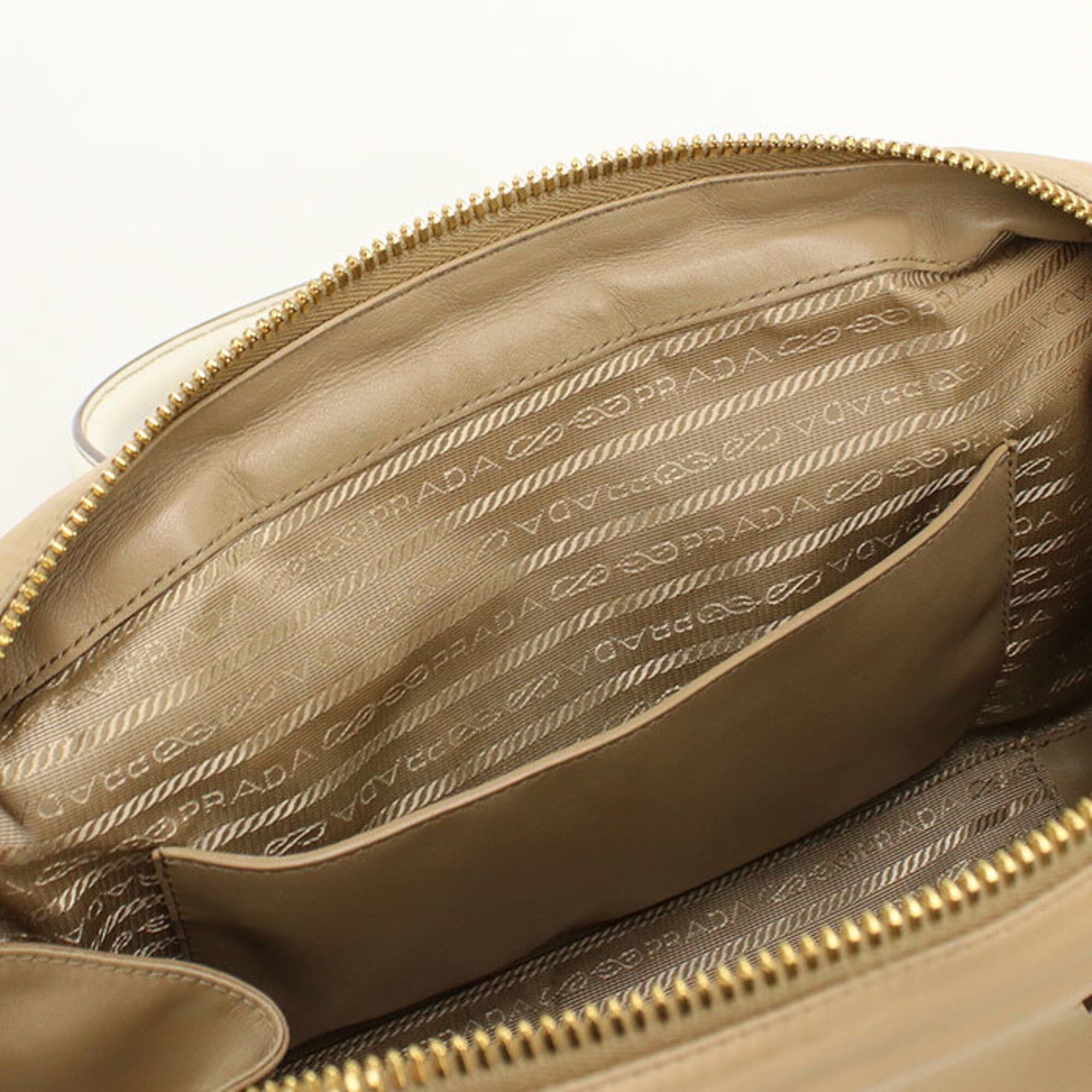 Prada Prada Handbag 2WAY Re-Nylon Women's Beige Size ONE SIZE - 7 Thumbnail