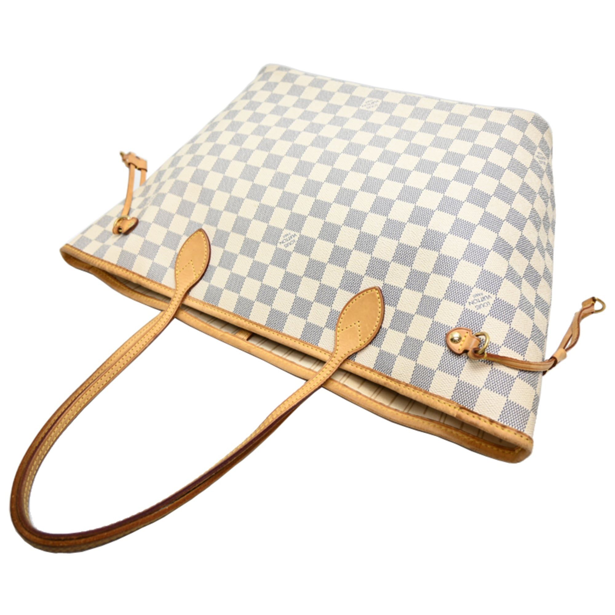 Louis Vuitton Louis Vuitton Neverfull MM Women's Tote Bag N51107 (Discontinued) Damier Azur White Size ONE SIZE - 4 Thumbnail