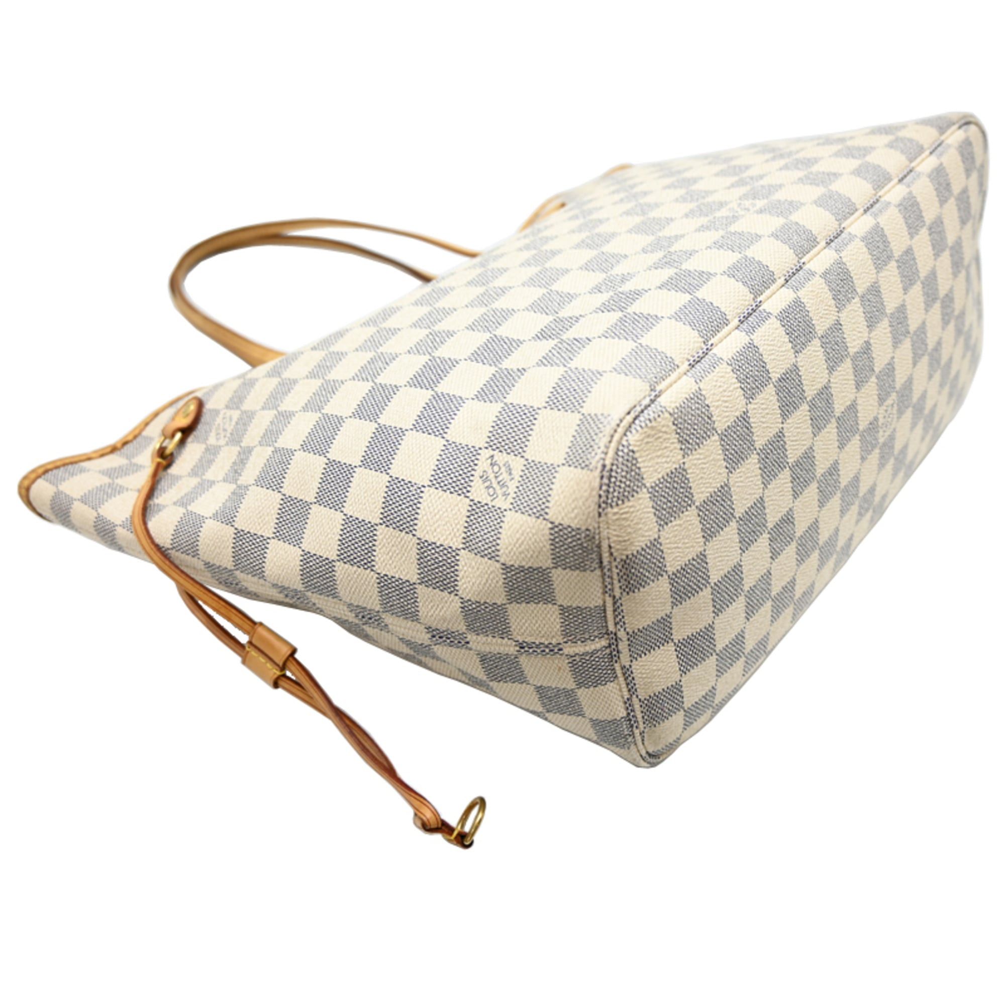 Louis Vuitton Louis Vuitton Neverfull MM Women's Tote Bag N51107 (Discontinued) Damier Azur White Size ONE SIZE - 3 Thumbnail