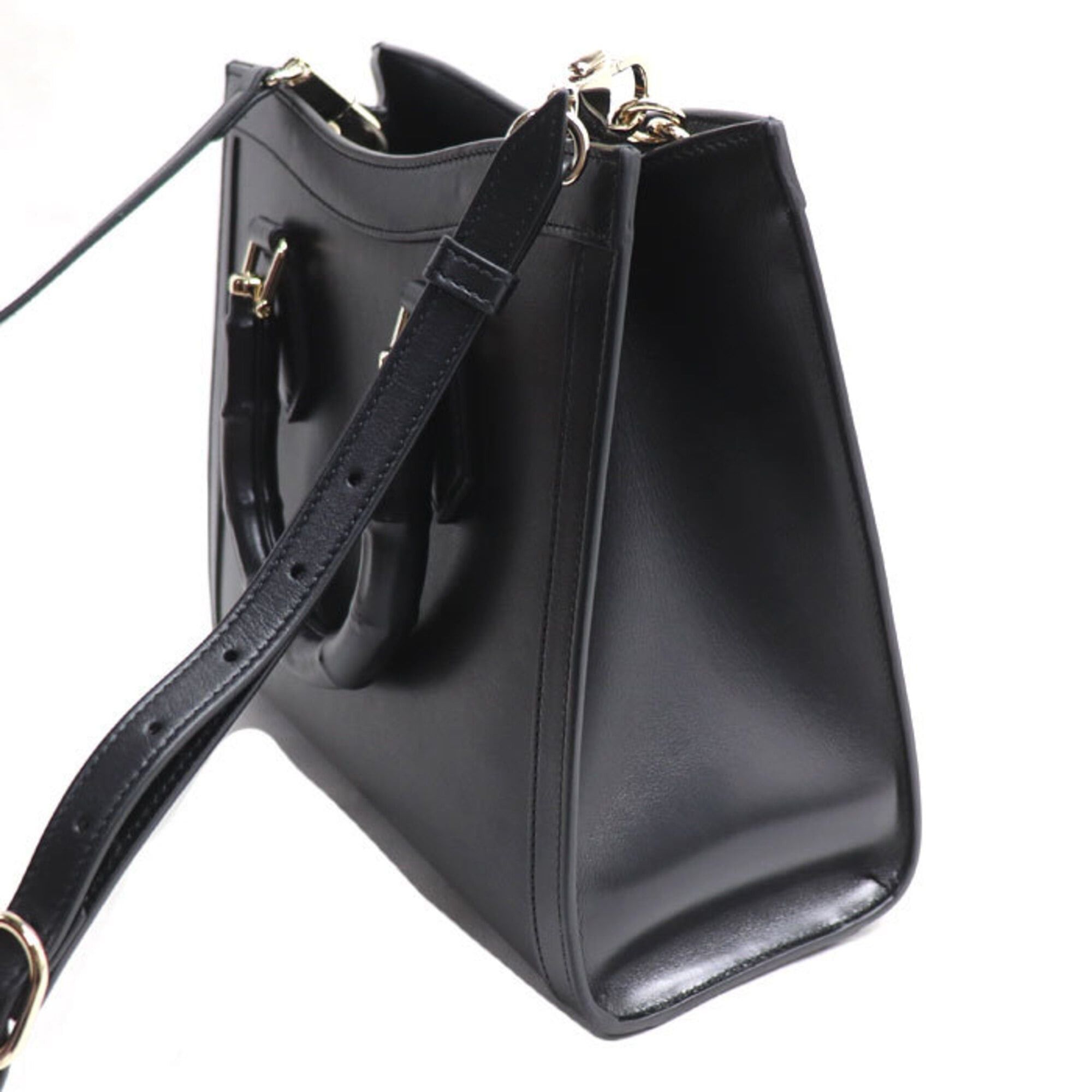 Gucci GUCCI Diana Medium Bamboo Tote Bag, Black, 832982, Women's Size ONE SIZE - 2 Thumbnail