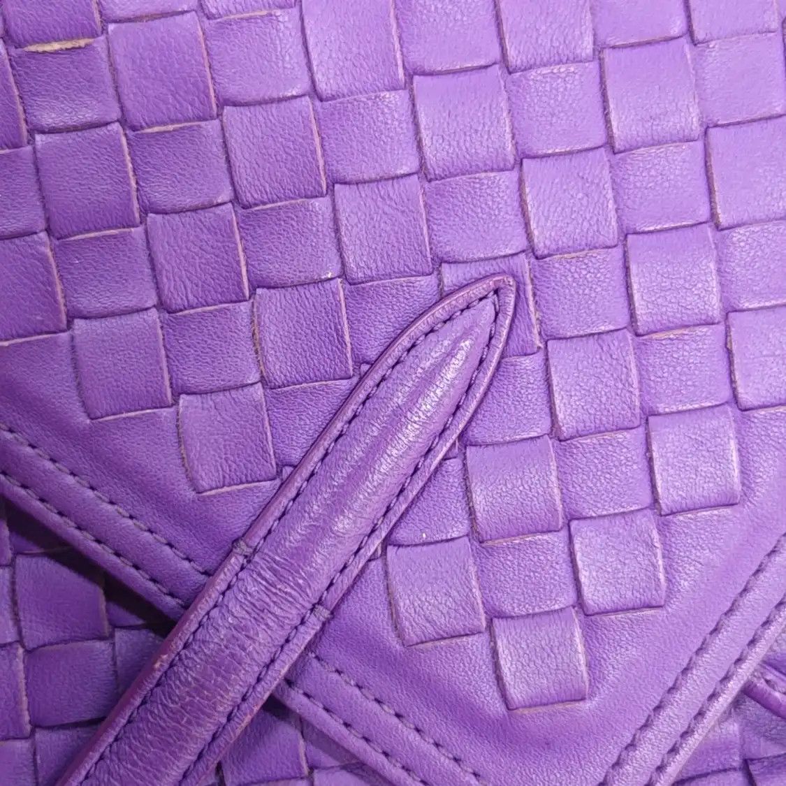 Bottega Veneta BOTTEGA VENETA purple sheepskin woven shoulder bag backpack black hardware Size ONE SIZE - 9 Thumbnail