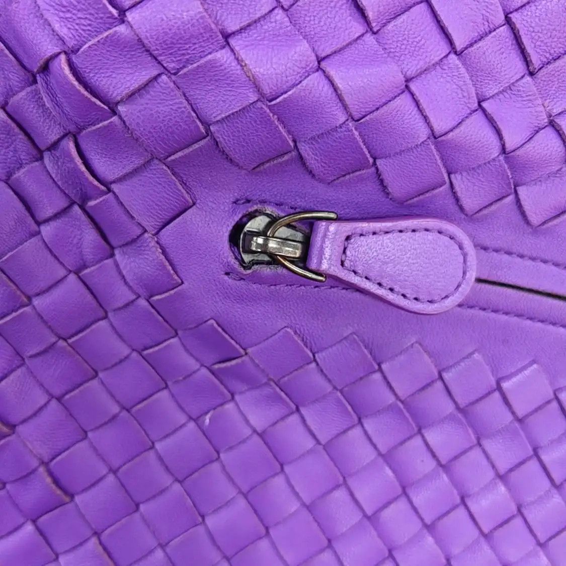 Bottega Veneta BOTTEGA VENETA purple sheepskin woven shoulder bag backpack black hardware Size ONE SIZE - 11 Thumbnail