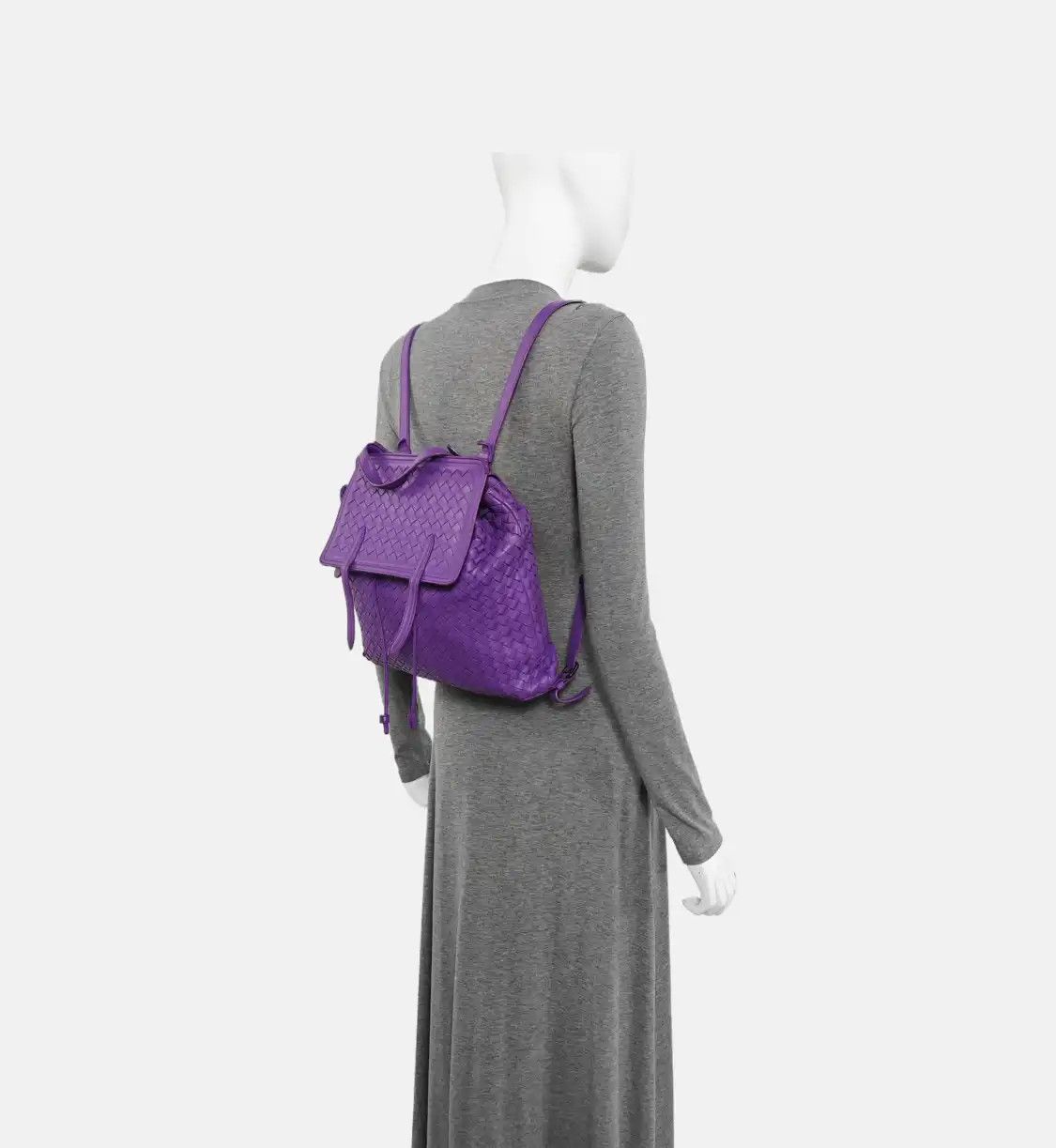 Bottega Veneta BOTTEGA VENETA purple sheepskin woven shoulder bag backpack black hardware Size ONE SIZE - 2 Thumbnail