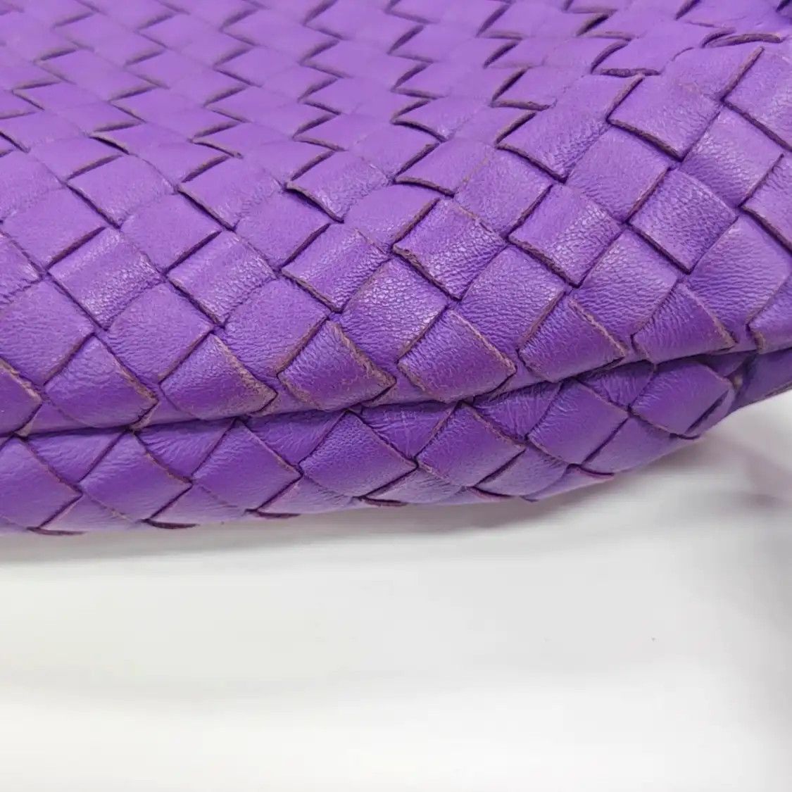 Bottega Veneta BOTTEGA VENETA purple sheepskin woven shoulder bag backpack black hardware Size ONE SIZE - 24 Thumbnail