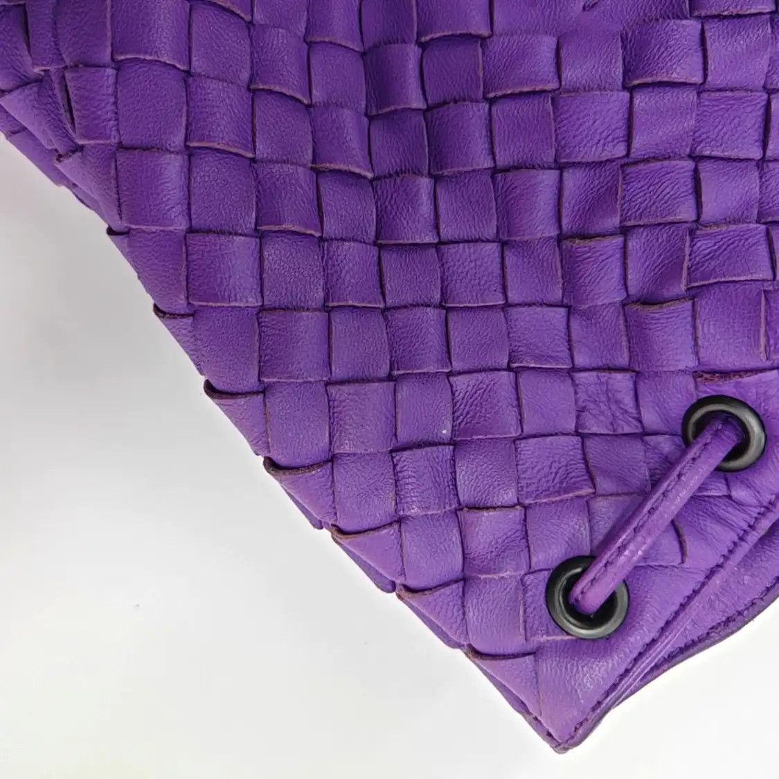 Bottega Veneta BOTTEGA VENETA purple sheepskin woven shoulder bag backpack black hardware Size ONE SIZE - 10 Thumbnail