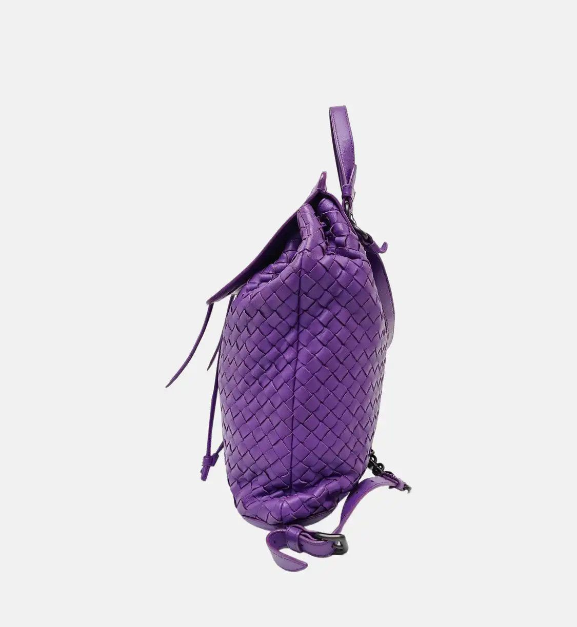 Bottega Veneta BOTTEGA VENETA purple sheepskin woven shoulder bag backpack black hardware Size ONE SIZE - 3 Thumbnail