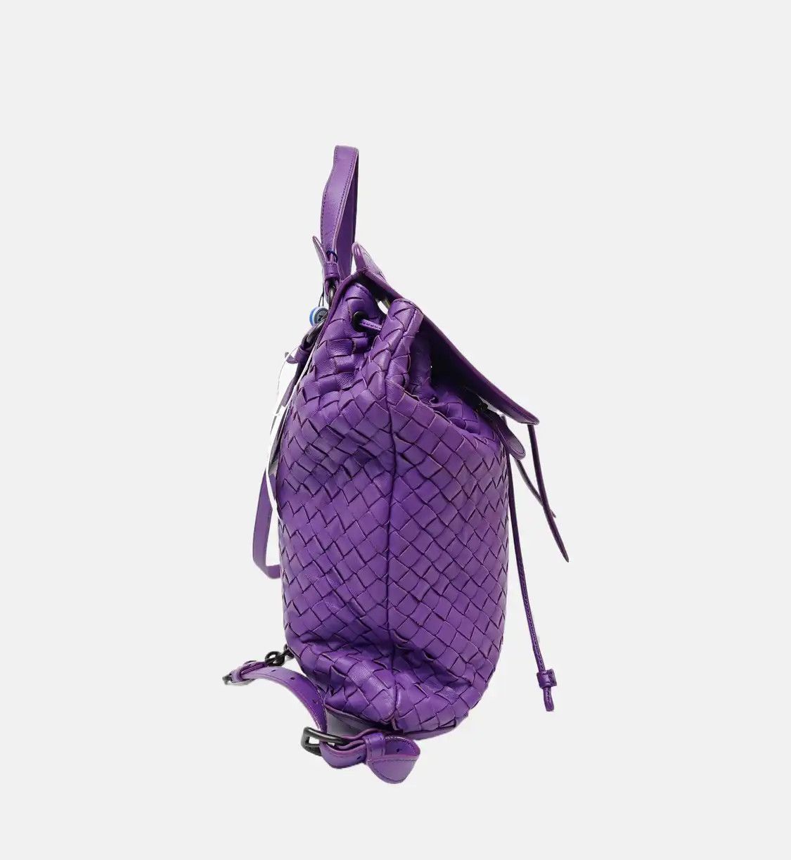 Bottega Veneta BOTTEGA VENETA purple sheepskin woven shoulder bag backpack black hardware Size ONE SIZE - 4 Thumbnail
