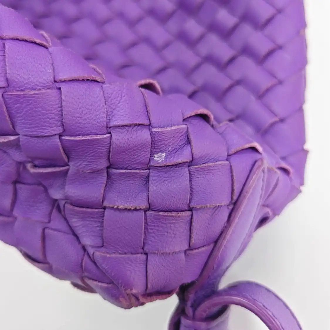 Bottega Veneta BOTTEGA VENETA purple sheepskin woven shoulder bag backpack black hardware Size ONE SIZE - 18 Thumbnail