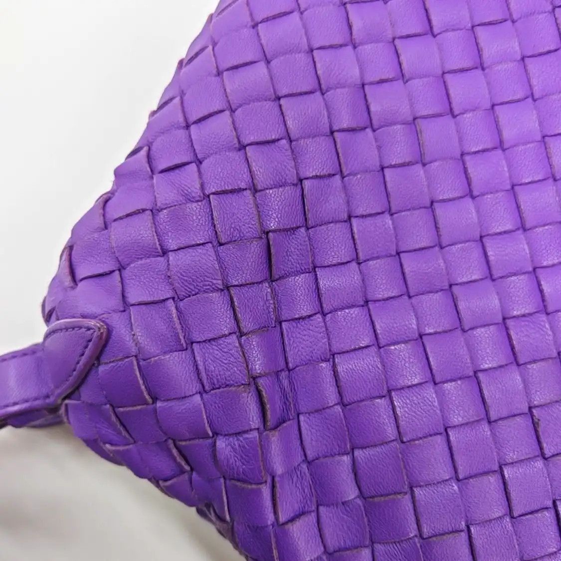 Bottega Veneta BOTTEGA VENETA purple sheepskin woven shoulder bag backpack black hardware Size ONE SIZE - 22 Thumbnail