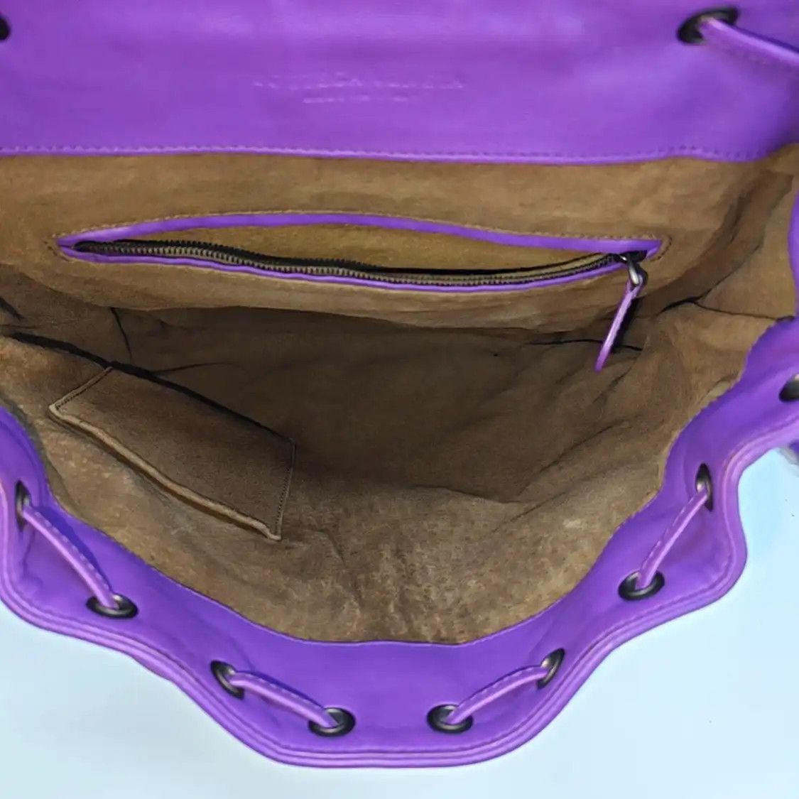 Bottega Veneta BOTTEGA VENETA purple sheepskin woven shoulder bag backpack black hardware Size ONE SIZE - 6 Thumbnail