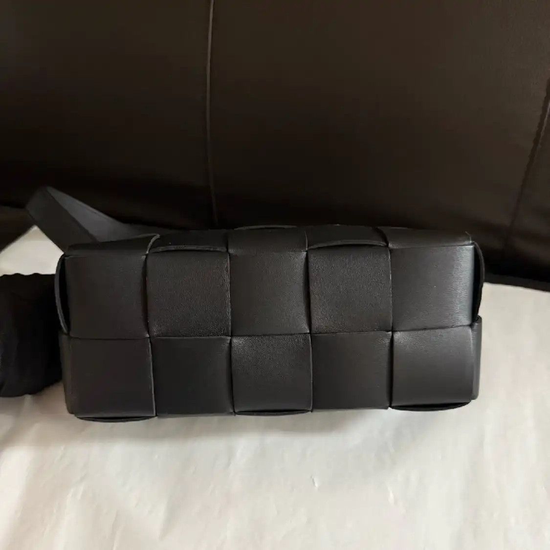 Bottega Veneta BOTTEGA VENETA Brick Cassette Small black sheepskin woven shoulder bag Size ONE SIZE - 5 Thumbnail
