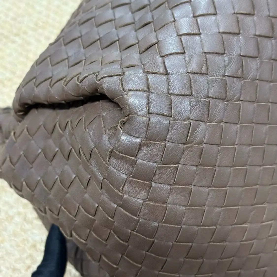 Bottega Veneta BOTTEGA VENETA Parachute dark brownsheepskin woven shoulder bag Size ONE SIZE - 6 Thumbnail