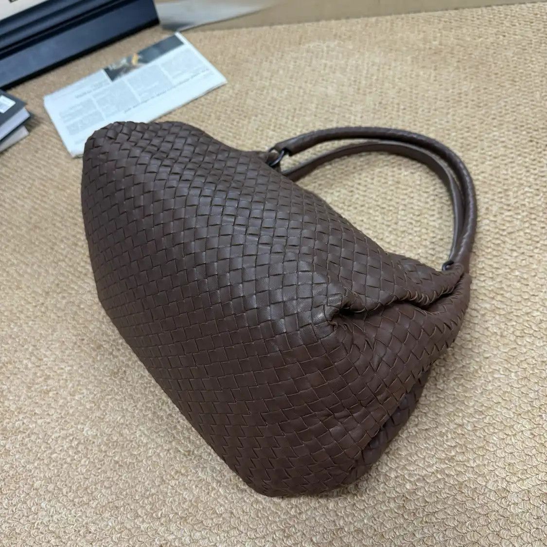 Bottega Veneta BOTTEGA VENETA Parachute dark brownsheepskin woven shoulder bag Size ONE SIZE - 7 Thumbnail
