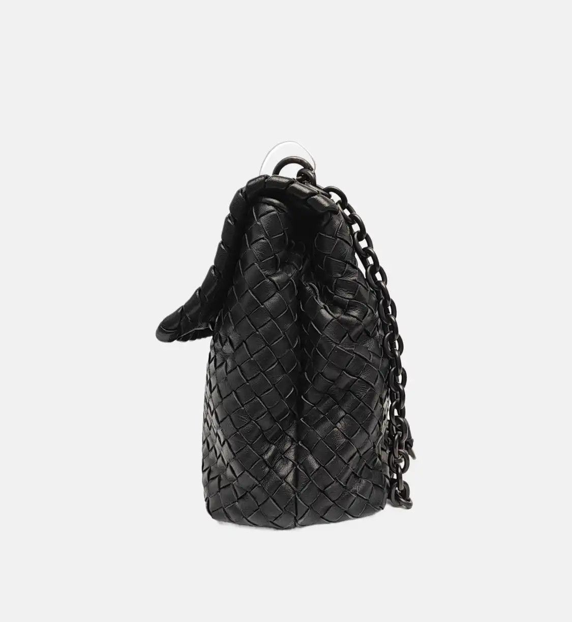 Bottega Veneta BOTTEGA VENETA Olimpia Large black sheepskin woven shoulder bag gold hardware Size ONE SIZE - 3 Thumbnail